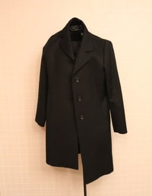 BLACK CINZIA ROCCA WOOL COAT.