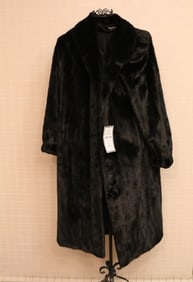 LADY'S VINTAGE FLOOR-LENGTH BLACK MINK COAT. Retailed by Miller's Furs.