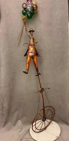 JIM LEWK (French/US, b. 1940). Gentleman on a Unicycle, Whimsical copper sculpture depicting a