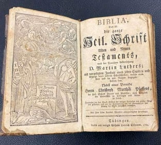 GERMAN LUTHERAN BIBLE, TÜBINGEN, 1784.