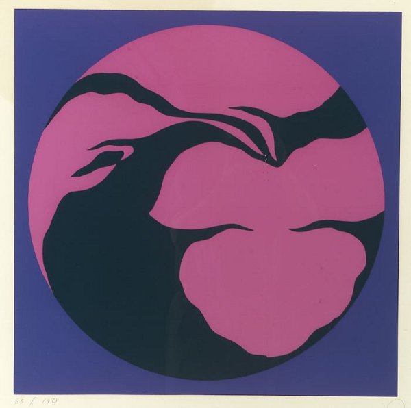 JACK YOUNGERMAN (American, b. 1926). PU: JACK YOUNGERMAN (American, b. 1926). PURPLE ABSTRACTION, signed, dated '74 and numbered 63/150 in pencil. Silkscreen printed in colors - image: 26 in. x 25 1/2 in.