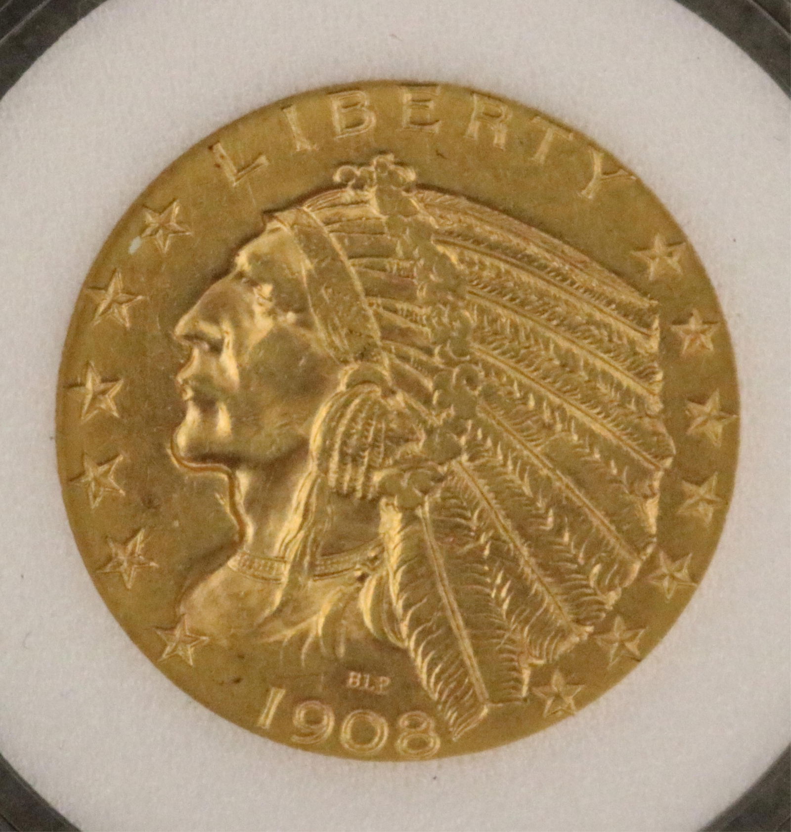 U.S. INDIAN HEAD FIVE-DOLLAR COIN dated 1908-D - 2