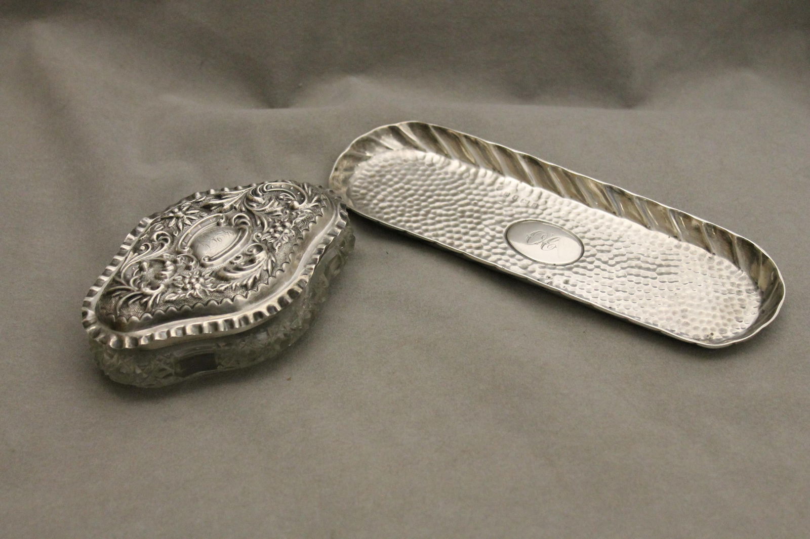 TWO ENGLISH STERLING SILVER VANITY ITEMS late 19th-early 20th century Silver wt. 4.4 troy oz. (1 of 11)