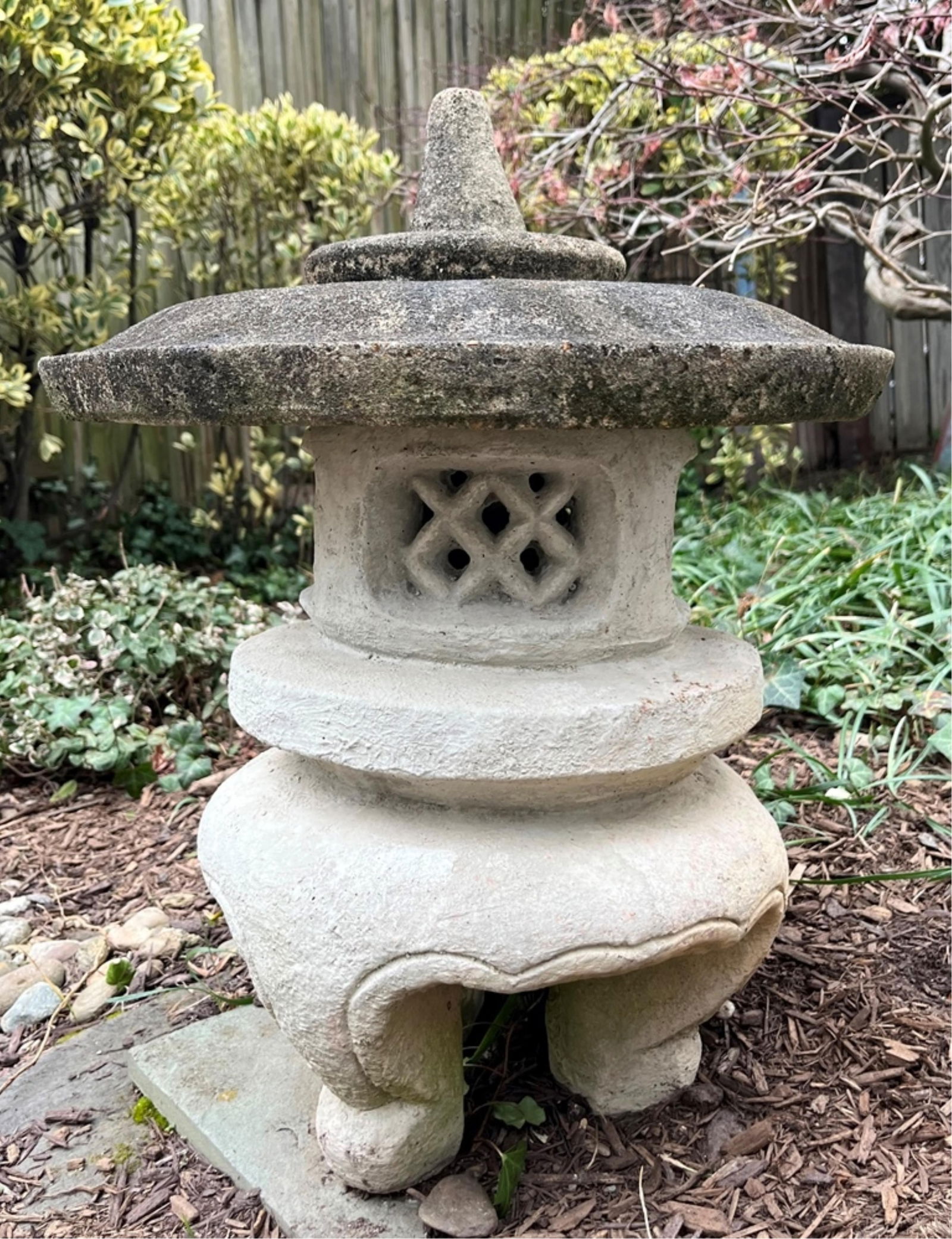 JAPANESE WEATHERED STONE GARDEN LANTERN OR "ISHI-DORO" (1 of 6)