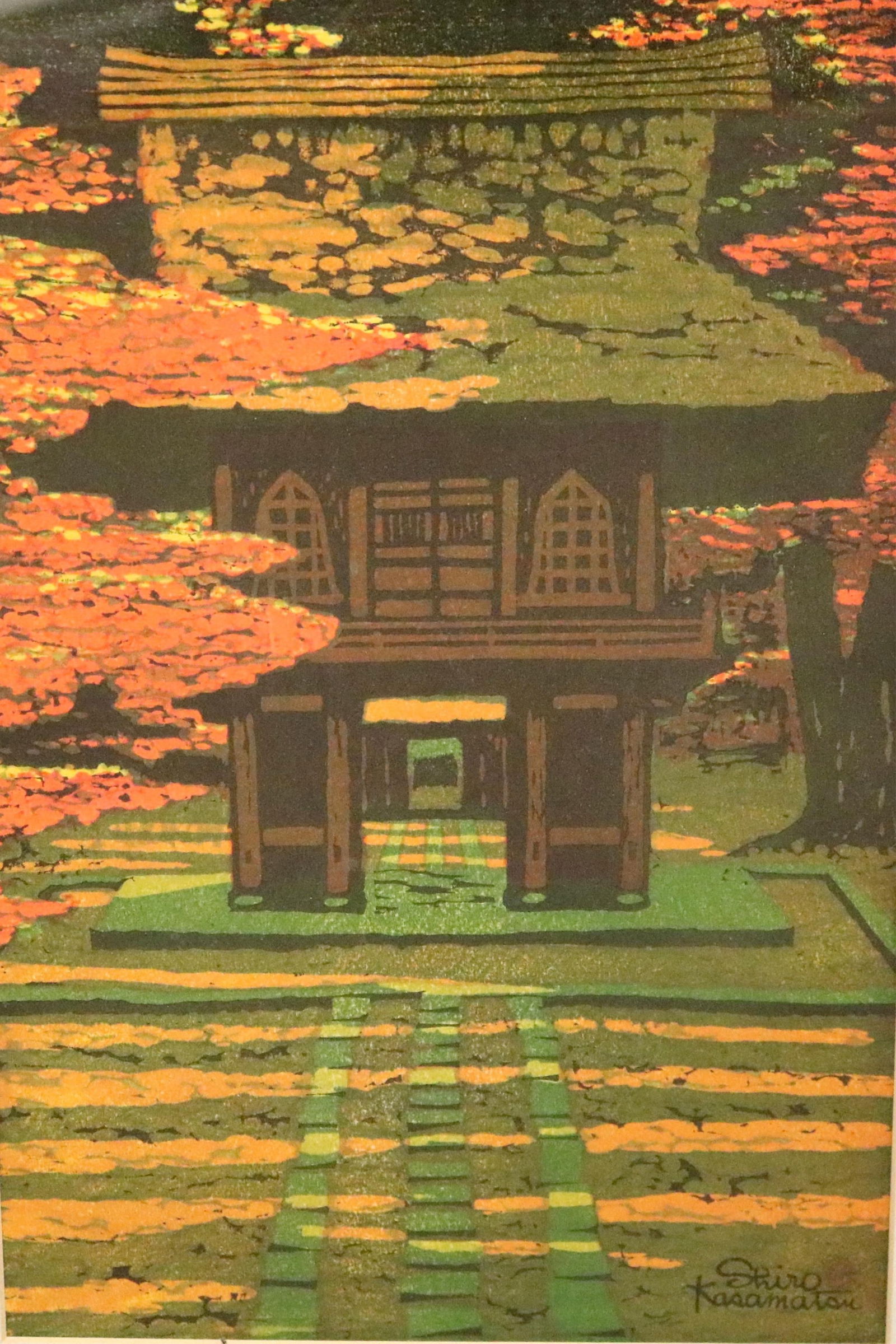 Shiro Kasamatsu, Japanese 1898-1991, Heirinji Temple, Sight (as mated): 14.25 X 9.75 inches; frame: (1 of 7)