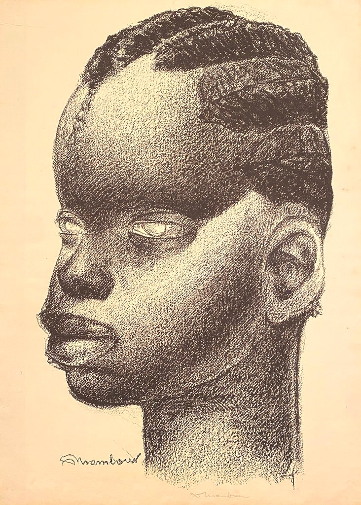 AUGUSTE MAMBOUR (Belgian, 1896-1968). Tête de jeune fille (Head of a Young Girl), Lithograph. (1 of 20)