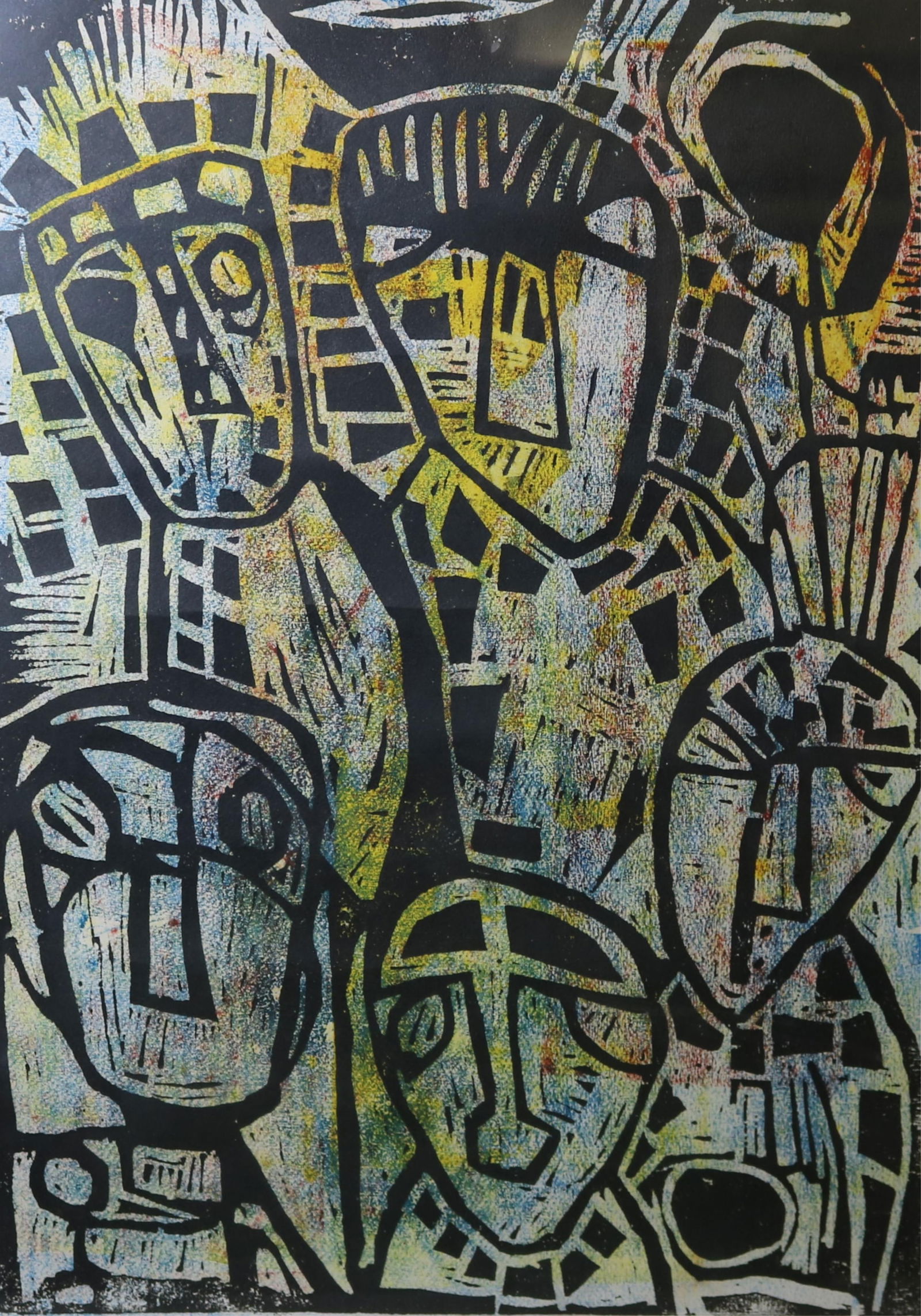 Jimoh Buraimoh, Nigerian born 1943, Oshun Festival -- Osogbo, Plate: 19.5 x 14 inches; frame: 25 x (1 of 11)