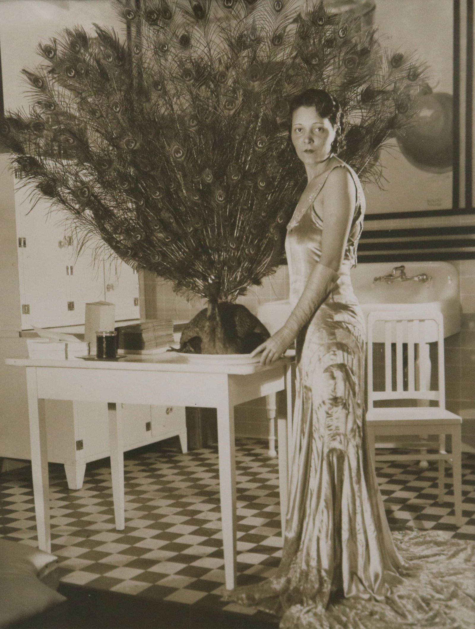 Photo of Miss Marie Lindsey with the Roasted Peacock 1920s Sight (as matted) 9.5 x 7 inches; Frame: (1 of 12)