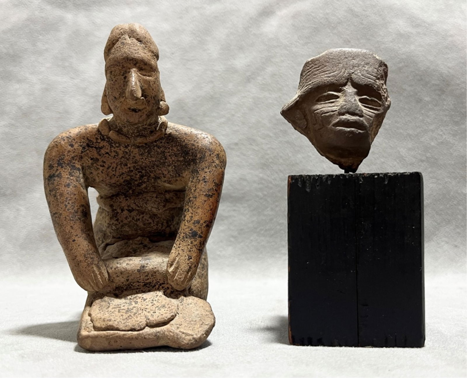 Pair of Mexican pre-Columbian Artifacts, Height (seated figurine): 4.75 inches (1 of 9)