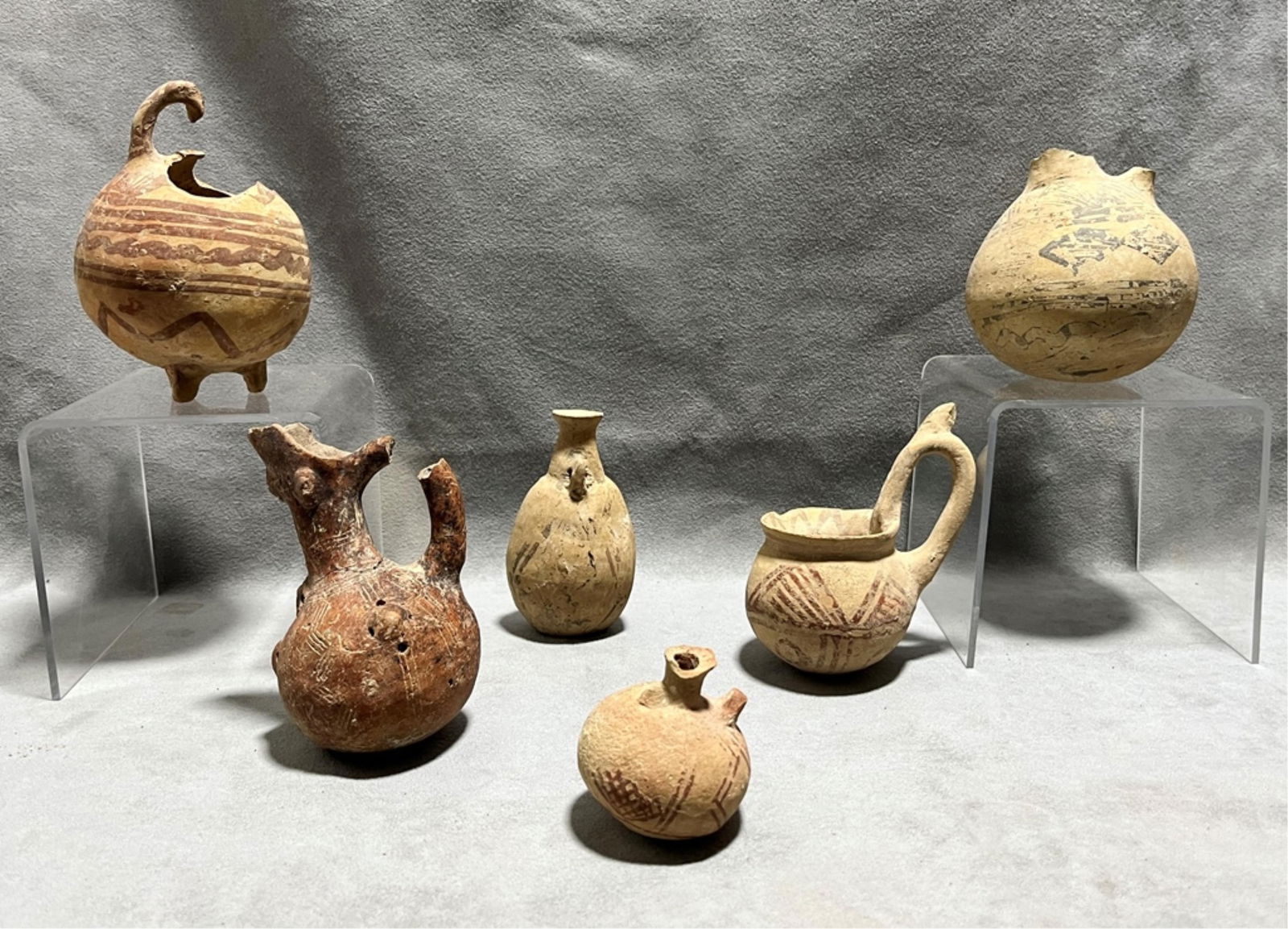 Six Cypriot Ancient Bowls, Cups and Vessels, various sizes. (1 of 20)