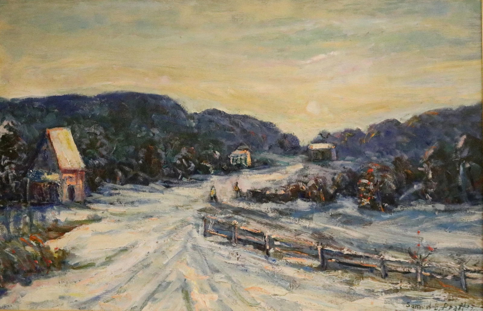 Samuel Baldwin Pratt, American 1903 - 1999, Winter Landscape, 1970, 26 x 39 inches (excluding frame) (1 of 12)