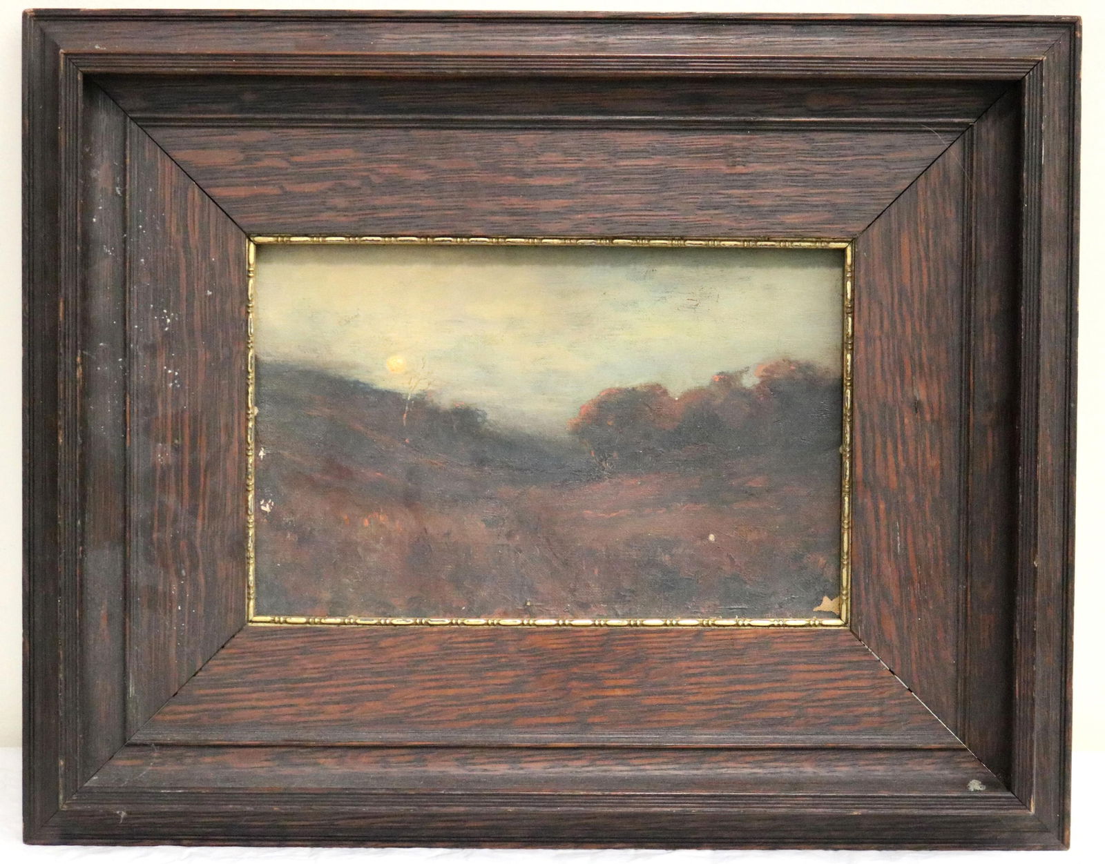 American School , 19th / 20th century, Tonalism Nocturne Landscape, 1906, Artwork: 7 x 11 inches; (1 of 10)