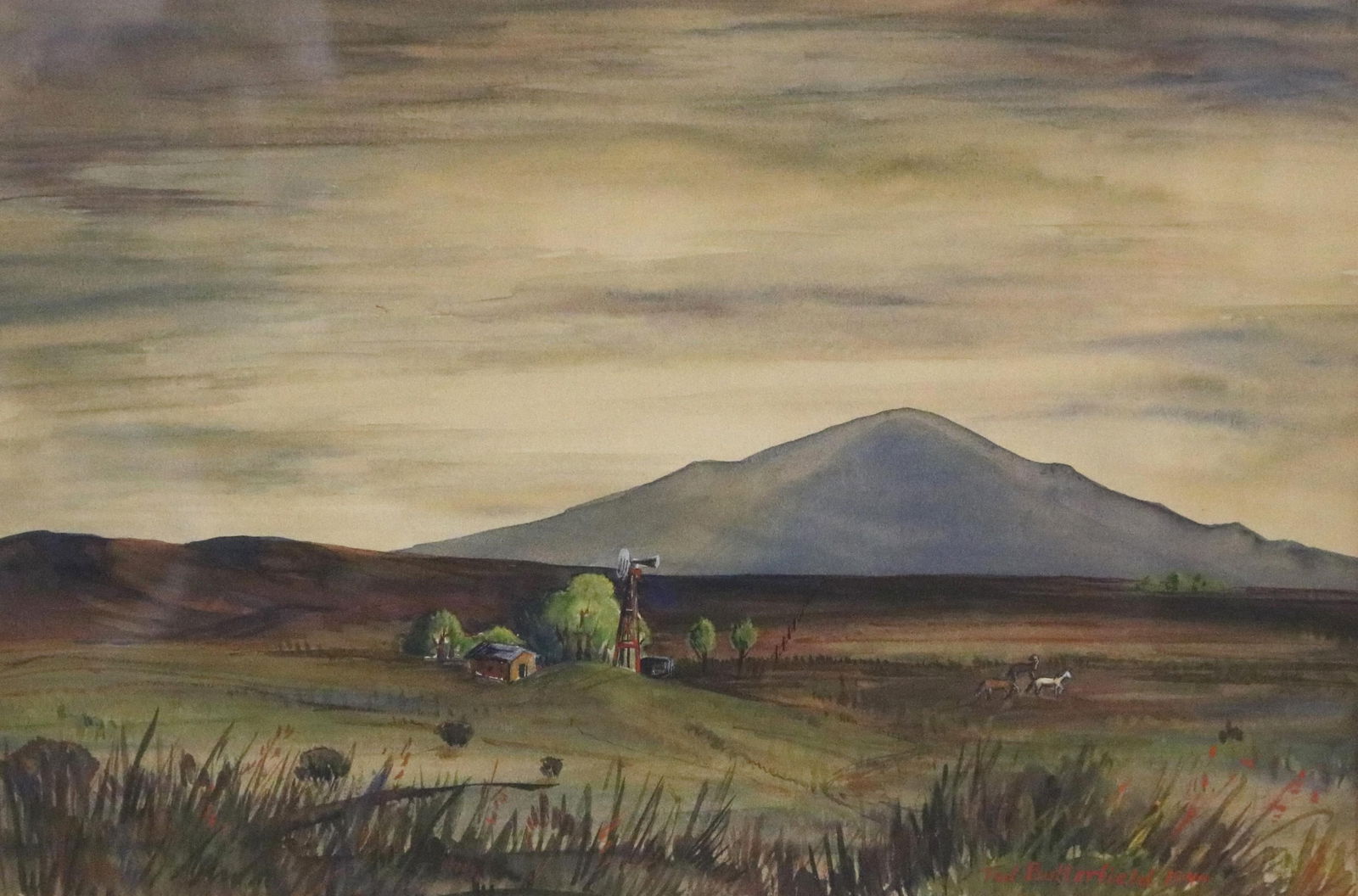 Ted Butterfield, American 20th century, Serene, Expansive Rural Landscape, 1944, Sight (as matted): (1 of 10)