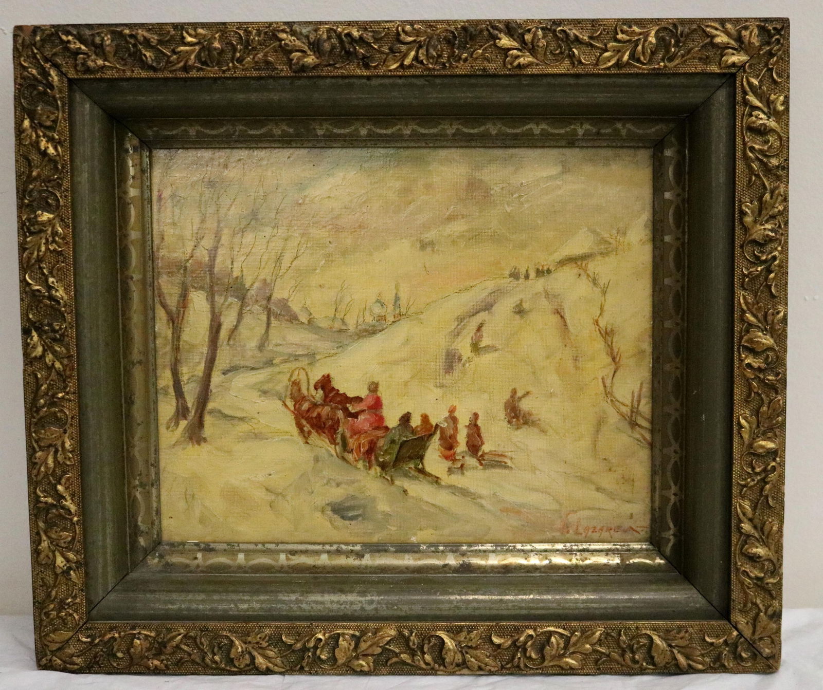 Vladimir Lazarev, Russian / French 1904–1988, Winter Games, 7 x 9.5 inches (excluding frame) (1 of 12)