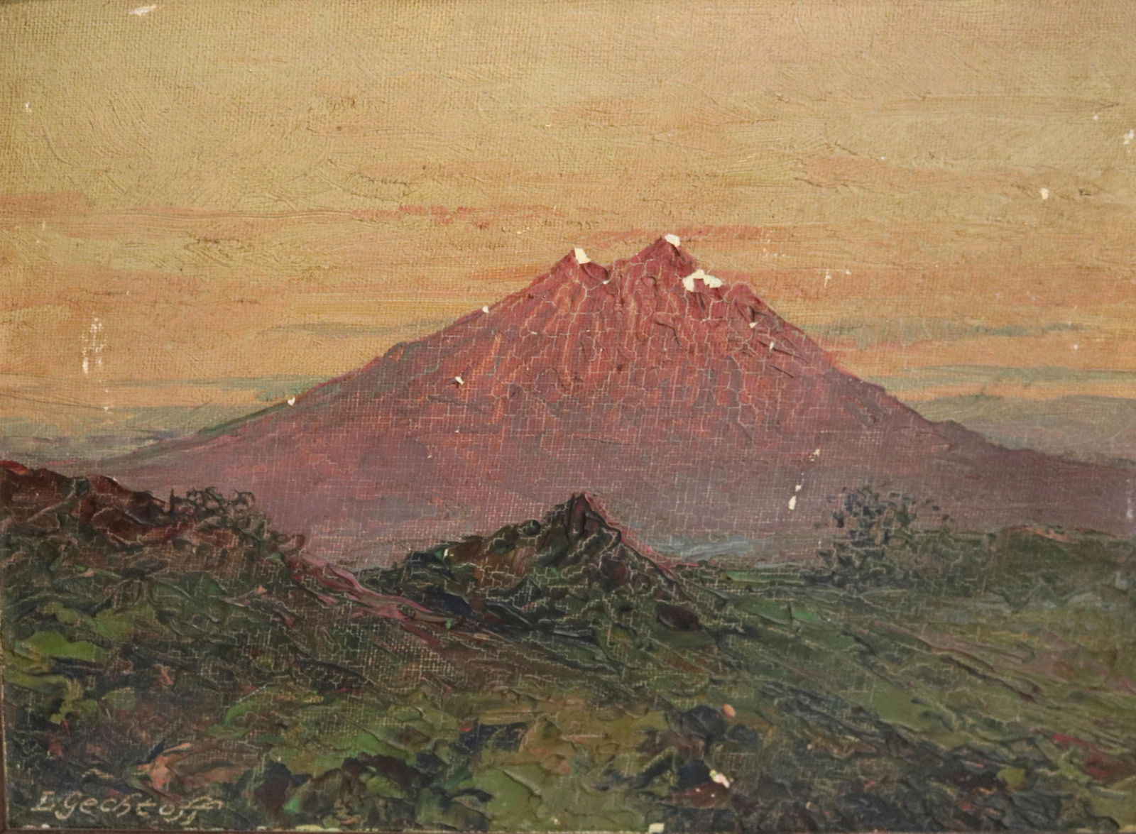 Leonid Gechtoff, Ukrainian-American 1883–1941, A Sunset in the West, Artwork (excluding frame): 9 (1 of 6)