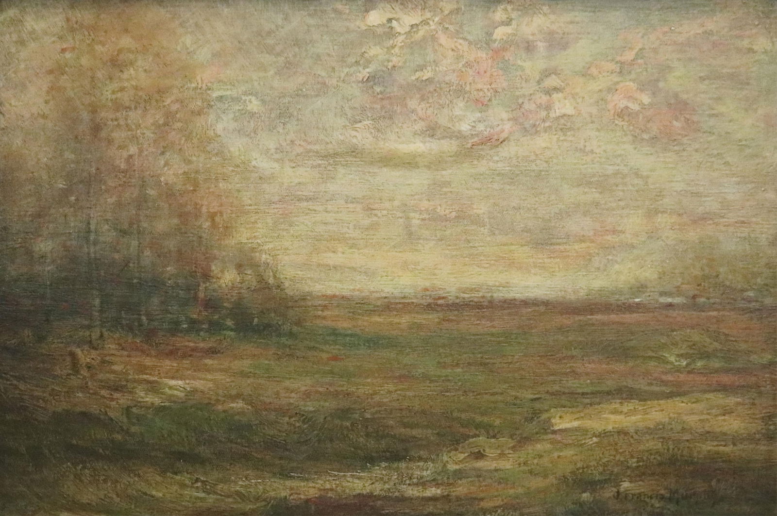 John Francis Murphy, American 1853-1921, Tonalist Landscape, Oil on board, 10.75 x 16 inches; frame: (1 of 16)