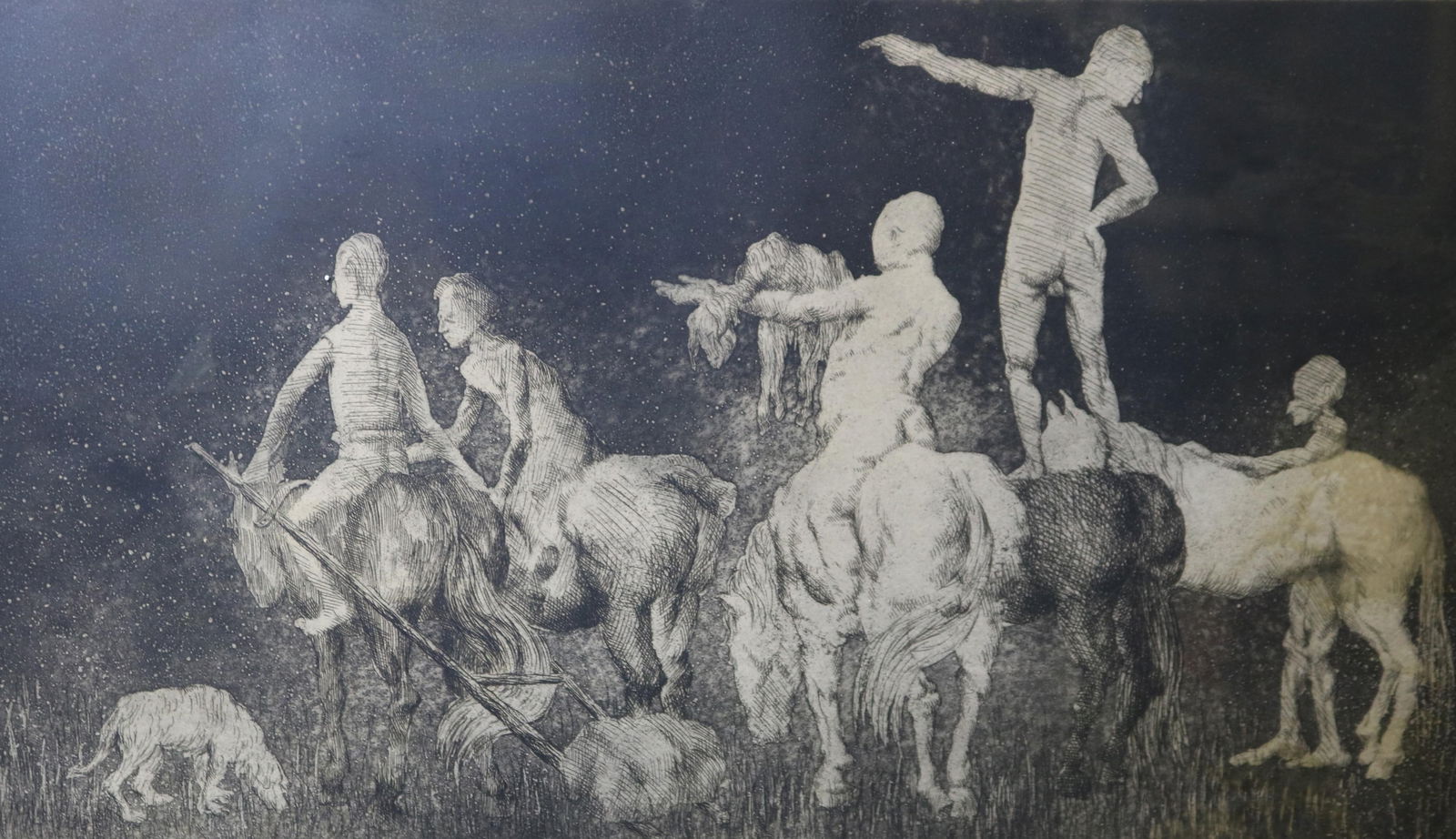 Chaim KOPPELMAN, American 1920-2009, There is a Way, Etching, Plate: 10 x 18 inches; frame: 18.75 x (1 of 16)