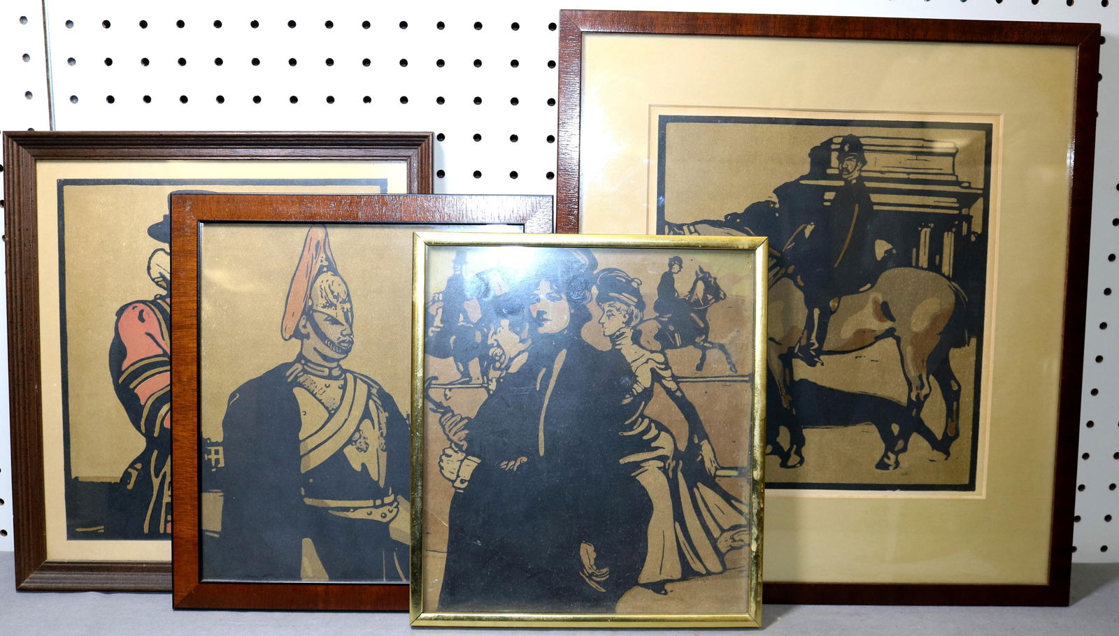 William (1781) Nicholson, English 1781-1844, Four Framed Nicholson Works: Beef-Eater, Guardsman, (1 of 9)