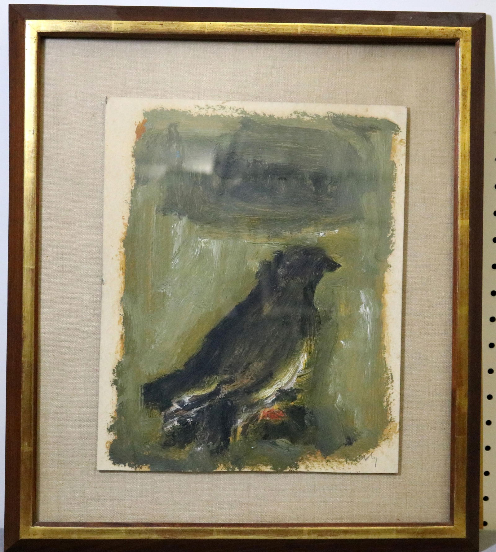 Charles Michael Brady HRHA, American / Irish 1926-1997, Pigeon Resting, Oil on paper., Sight: 13.5 x (1 of 12)