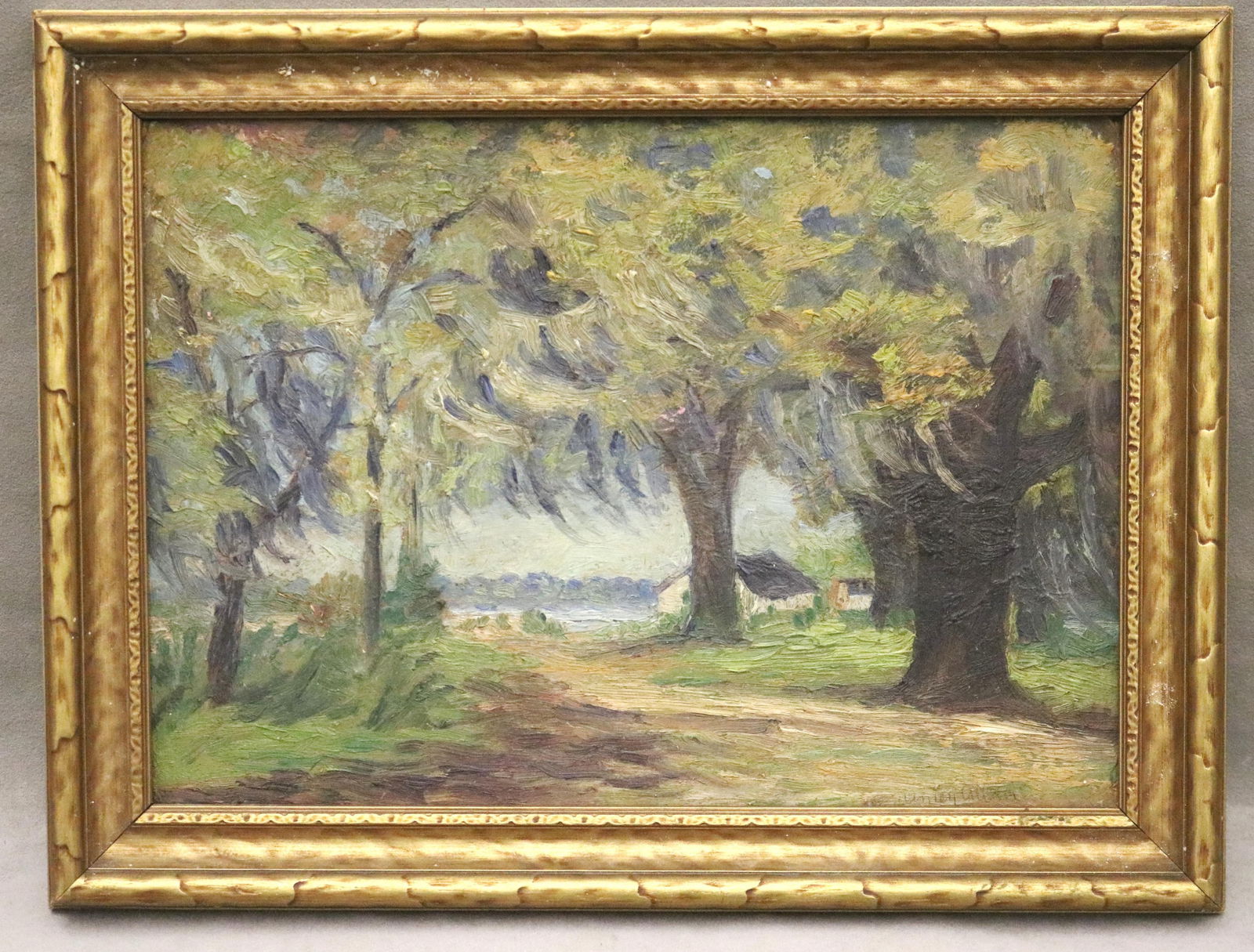 American School , 19th / 20th century, The Mossy Oak Path, Oil on board., 10 x 14 inches (excluding (1 of 12)
