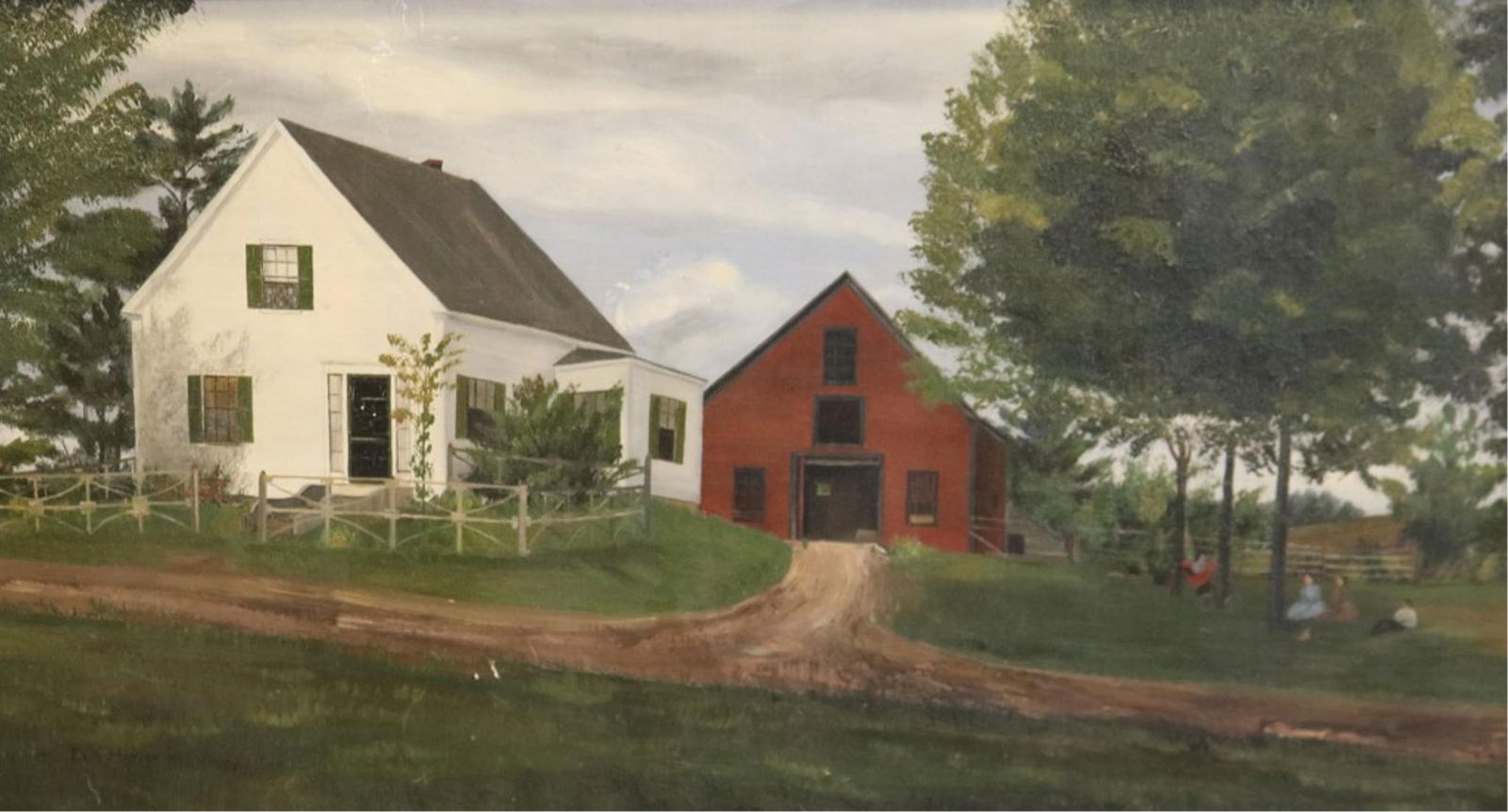 American School , 20th century, The Red Barn, Oil on canvas. (1 of 10)