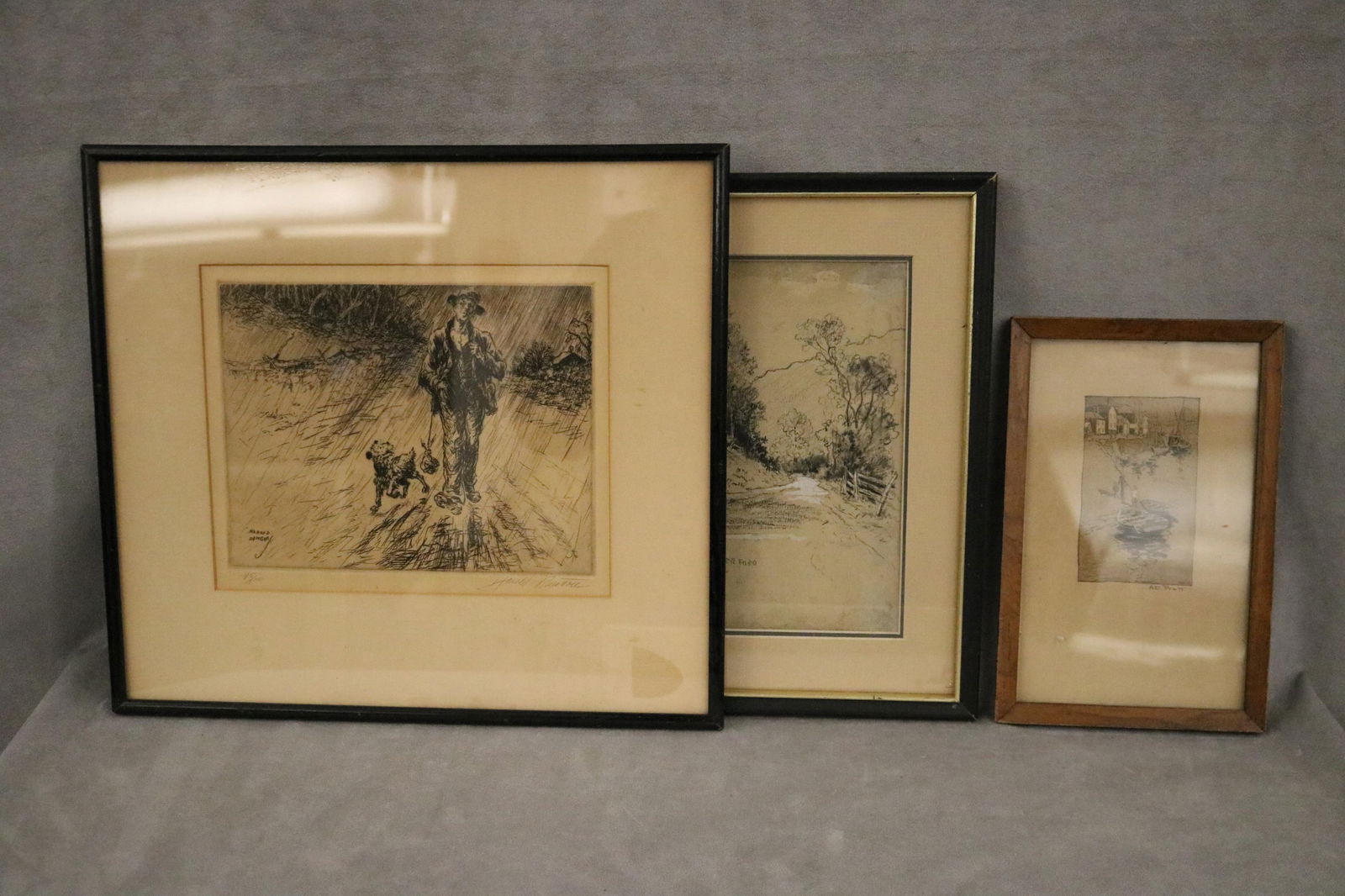 American School , Early 20th century, Three Early 20th Century Framed Works (1 of 20)