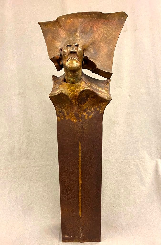 M. CULLING (20th century). Krol, Bronze sculpture bust set upon an imposing, elongated pedestal. The (1 of 20)