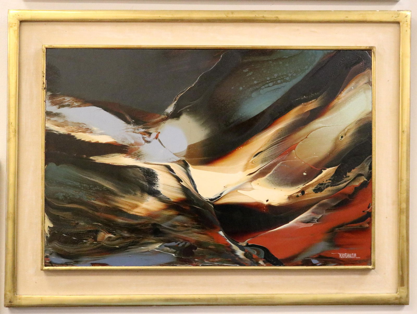 Leonardo Nierman, Mexican 1932-2023, Crater de Luz (Crater of Light), Oil on Masonite, 16 x 23.75 (1 of 7)