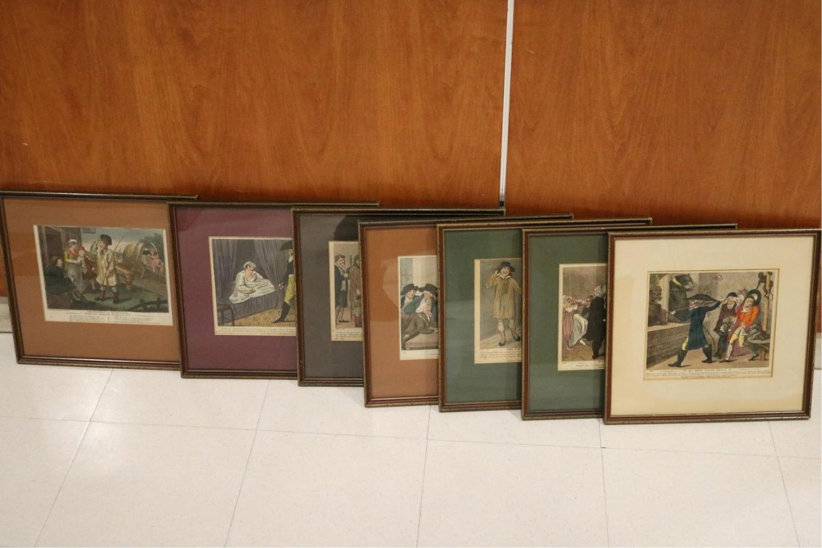 Set of Six framed British satirical prints from the late 18th and early 19th centuries, specifically (1 of 20)