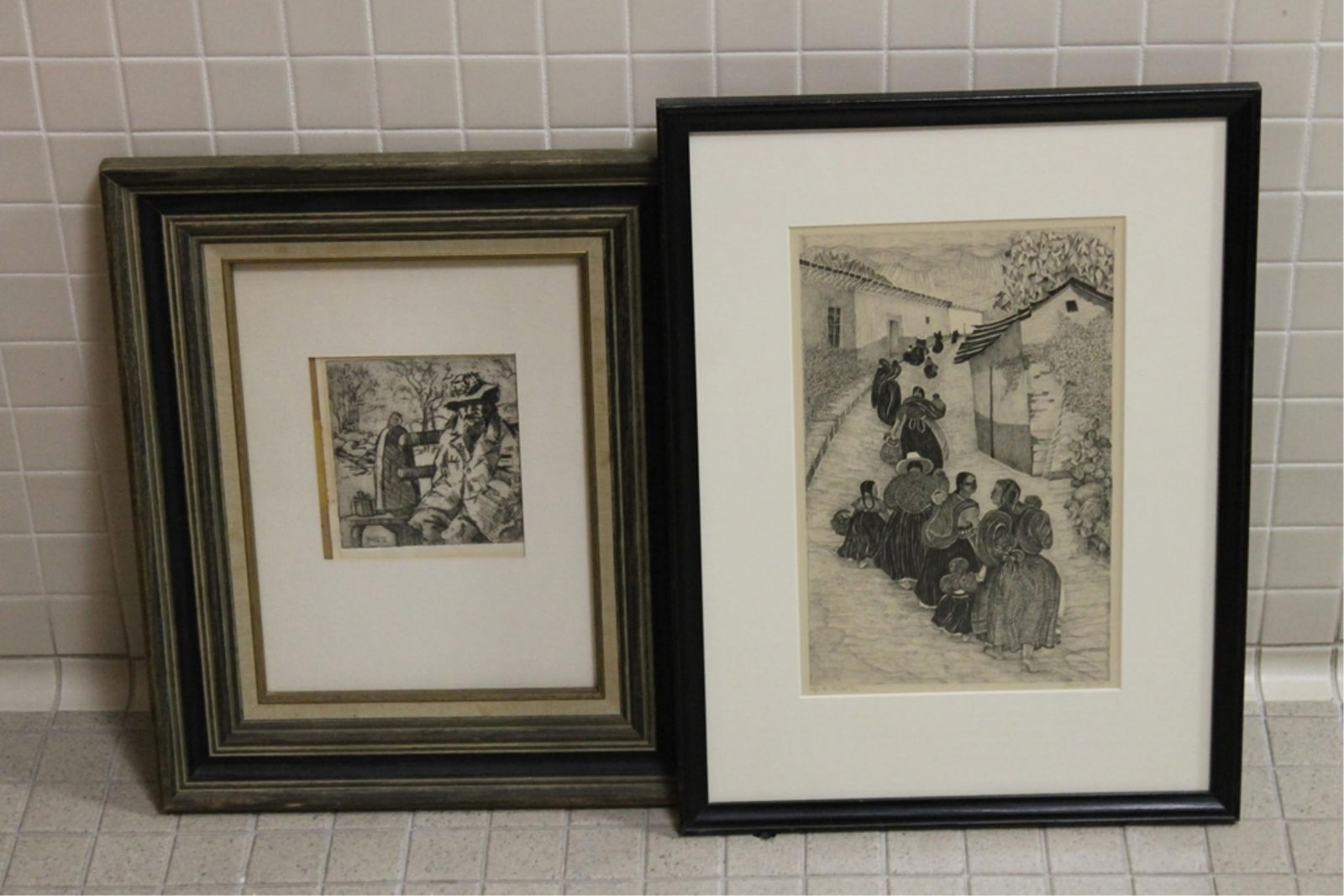 Daphne French Dunbar, Canadian / American born 1883, "After the Market" together with an engraving: DAPHNE FRENCH DUNBARCanadian / American, born 1883"After the Market" together with an engraving signed HICKSLimited edition lithograph numbered 5 of an edition of 12. Pencil titled, numbered and signe