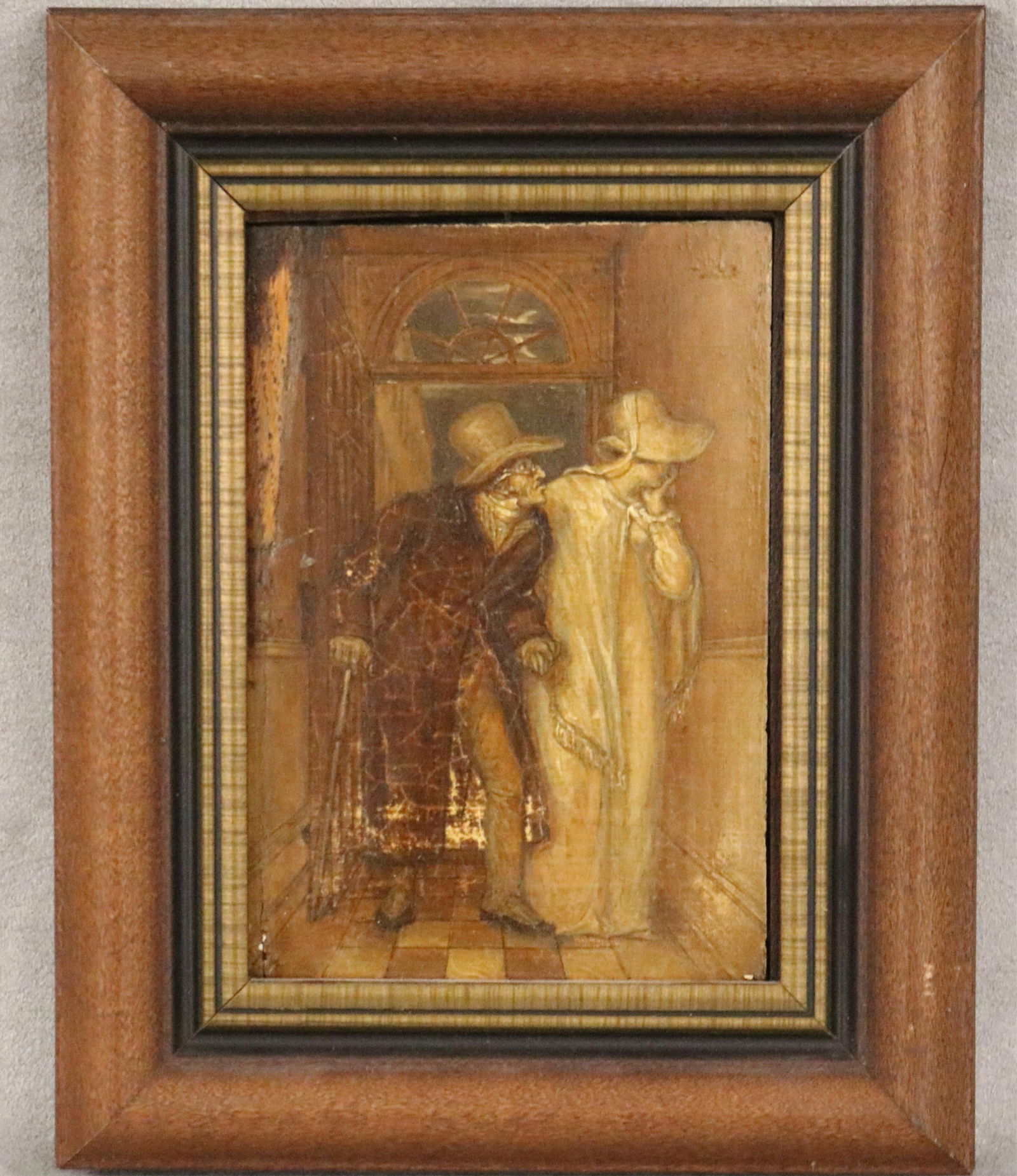 Continental school , 19th / 20th century, The Secret Whisper, Oil on wood., artwork: 5.5 x 4 inches (1 of 19)