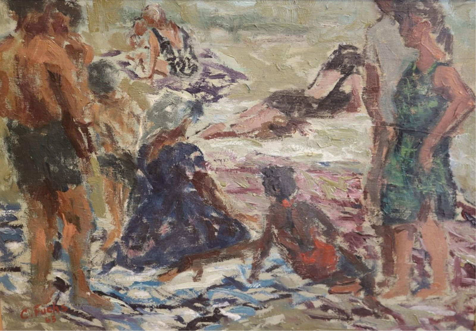 Continental School , 20th century, Children Playing at the Beach, 1963 (1 of 11)