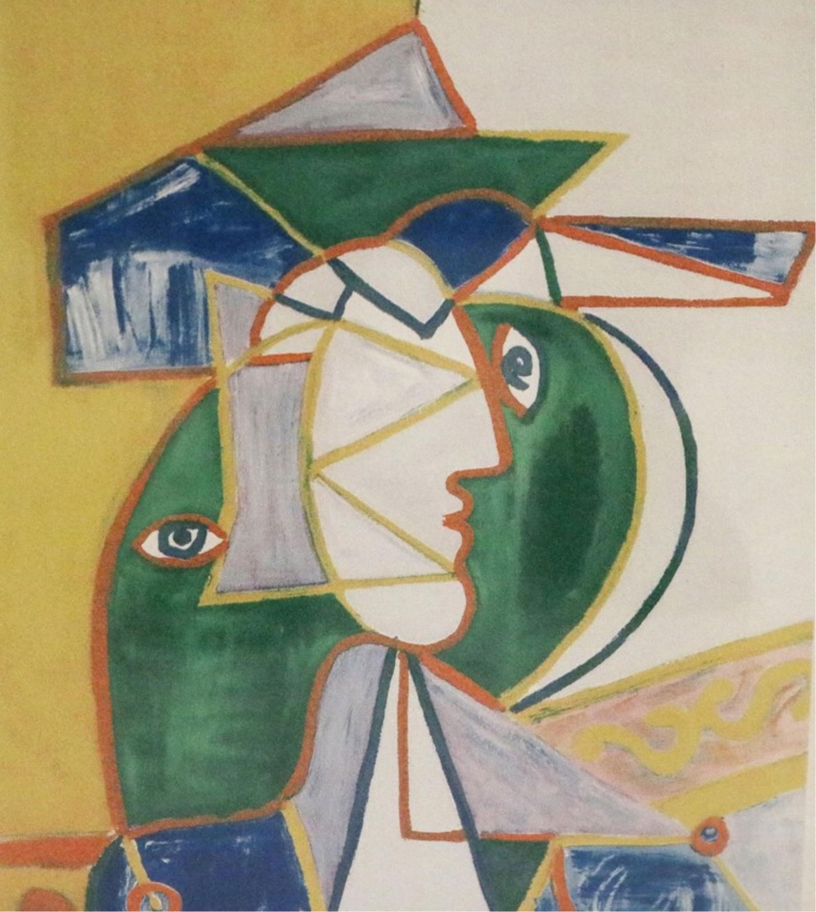 Pablo Picasso (AFTER), Spanish 20th century, Cavalier, lithograph, Image (as matted): 15 x 11 inches (1 of 11)