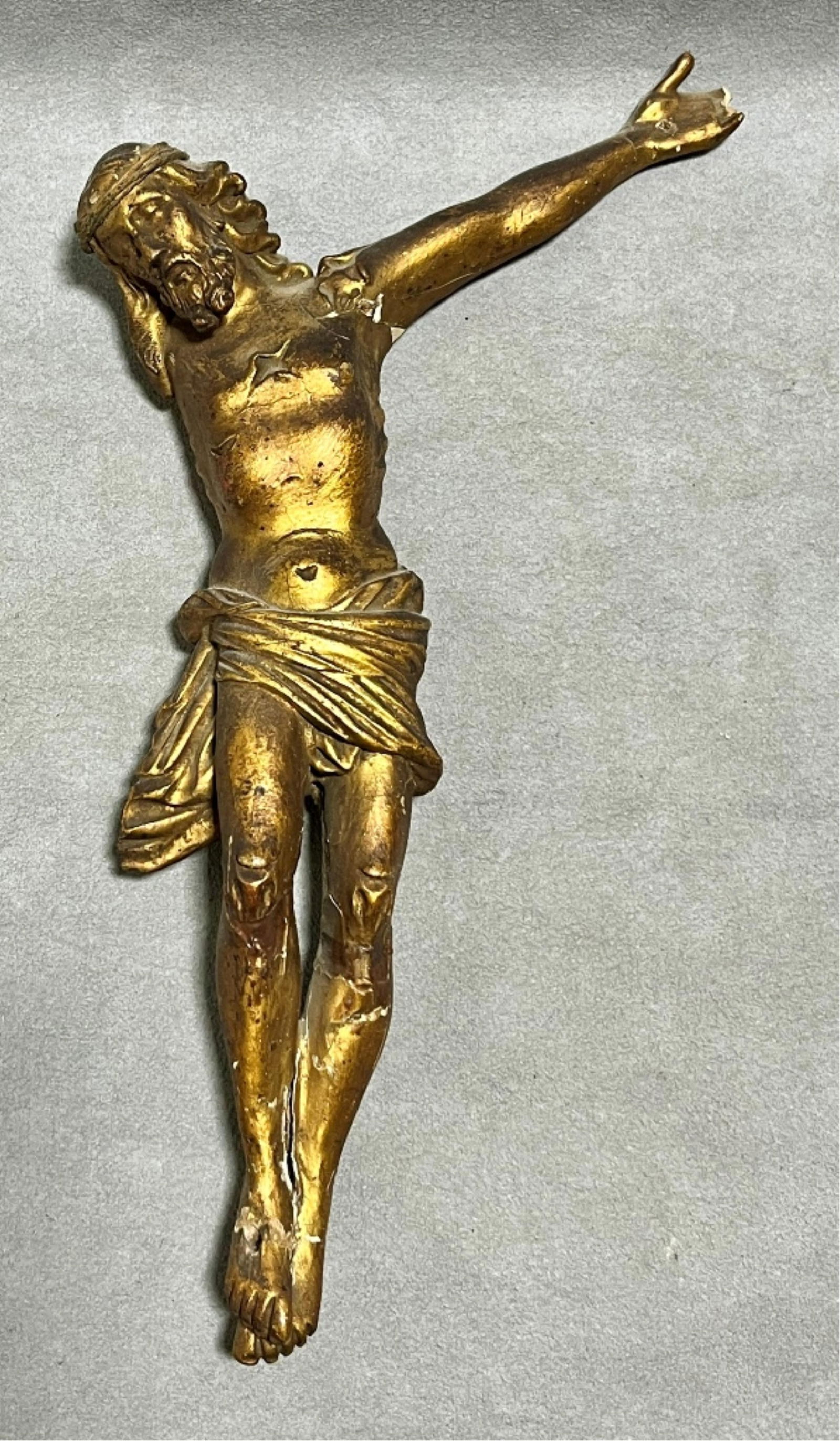 Continental Baroque or Neoclassical gilt-wood figure of Christ 18th century - H: 11 1/2 in.. (1 of 18)