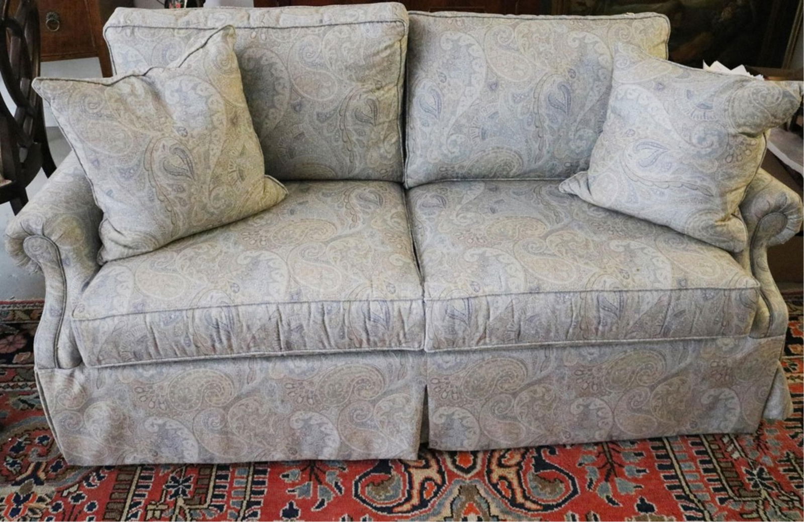 FABRIC UPHOLSTERED TWO-CUSHION SOFA, - W: 75 in. (1 of 7)