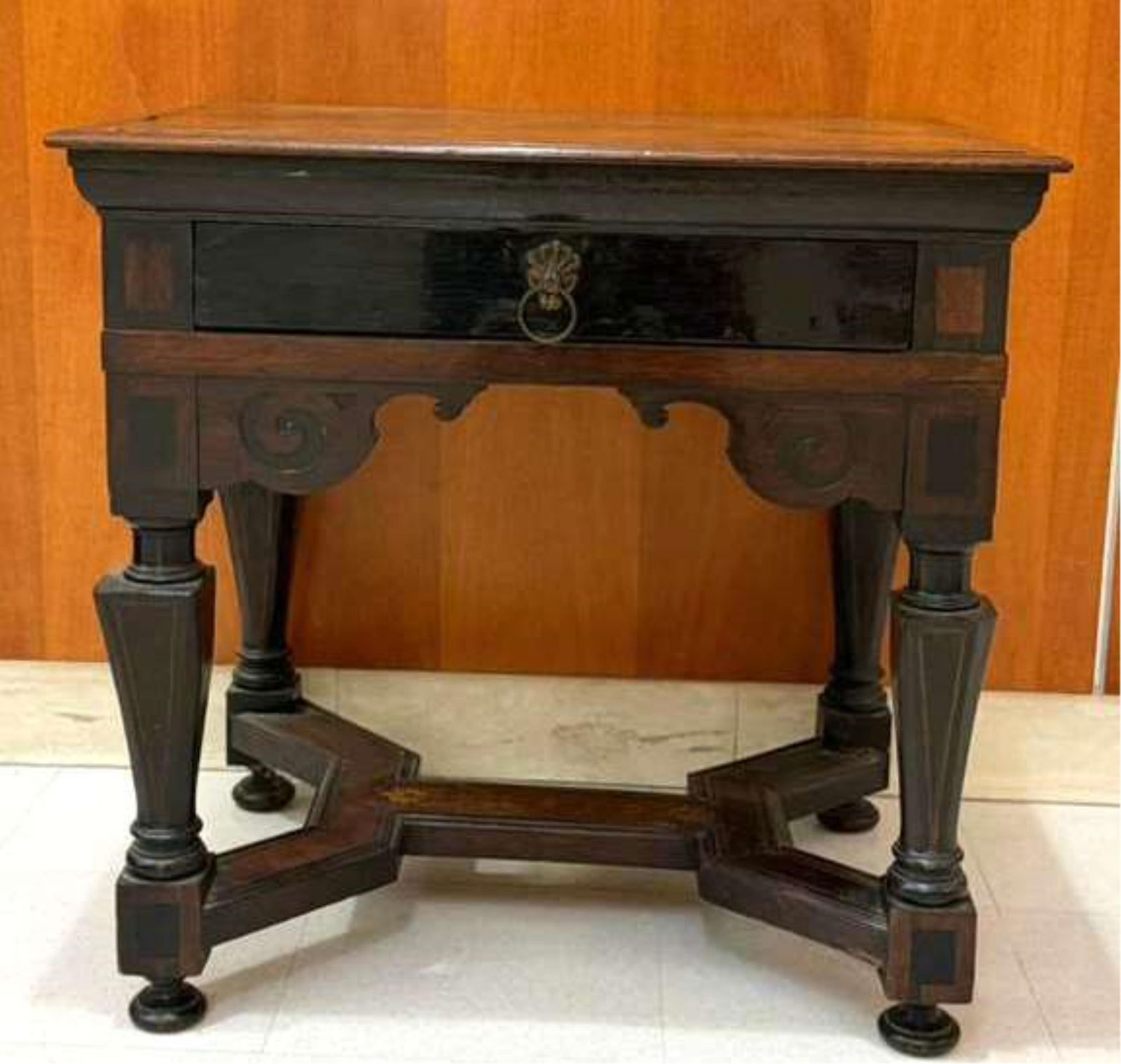 CONTINENTAL RENAISSANCE REVIVAL MARQUETRY INLAID, ONE-DRAWER SIDE TABLE - 27 in. (height) x 28 x 22 (1 of 14)