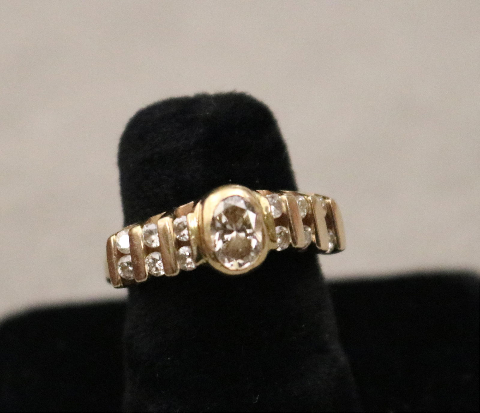 14K YELLOW GOLD AND DIAMOND CONTEMPORARY DESIGN RING - Ring size: 4 (with two sizing beads). (1 of 19)
