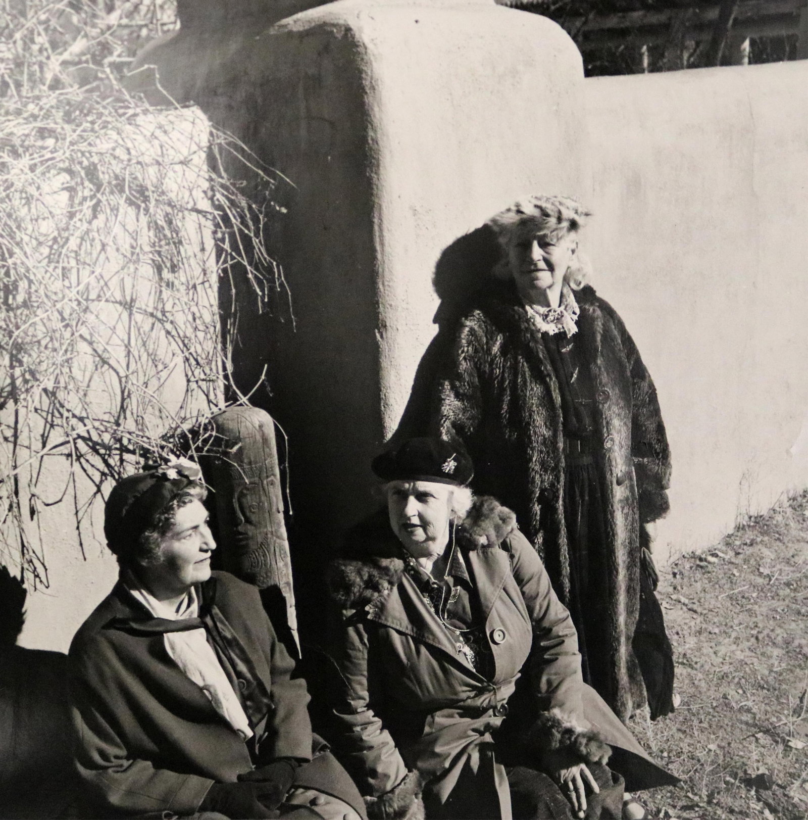 GEORGE DANIELL, (American 1911–2002). Mabel Dodge Luhan, Dorothy Brett, and Frieda Lawrence: D.H.: GEORGE DANIELLAmerican, 1911–2002Mabel Dodge Luhan, Dorothy Brett, and Frieda Lawrence: D.H. Lawrence's Three Womenblack and white photograph.Black-and-white photograph capturing the influential tri