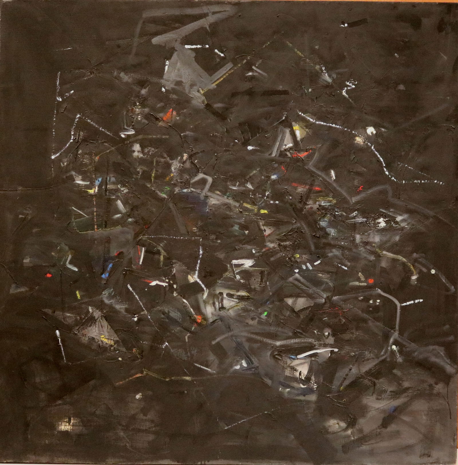 MICHAEL GROSS, (American 1944–2024). Vision in Black #14, December 2007, Oil on canvas.: MICHAEL GROSSAmerican, 1944–2024Vision in Black #14, December 2007Oil on canvas.Verso titled, signed, and dated. Unframed.ARTIST PROFILE: Michael Benjamin Gross (1944–2024) was a promi