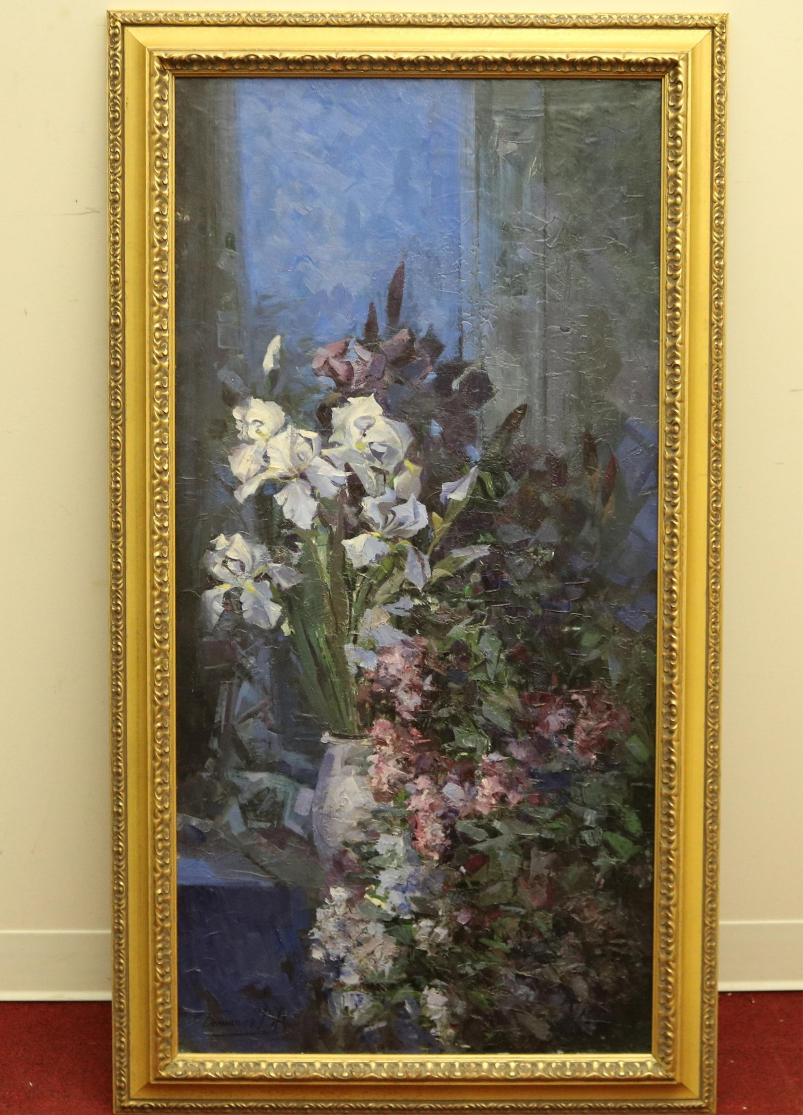 DMITRY BELOMYTSEV, (Russian born 1964). Autumn Flowers, Oil on canvas.: DMITRY BELOMYTSEVRussian, born 1964Autumn FlowersOil on canvas.Signed lower left hand corner. Framed.ARTIST PROFILE: Dmitry Belomytsev (born 1964) is a distinguished Russian painter born