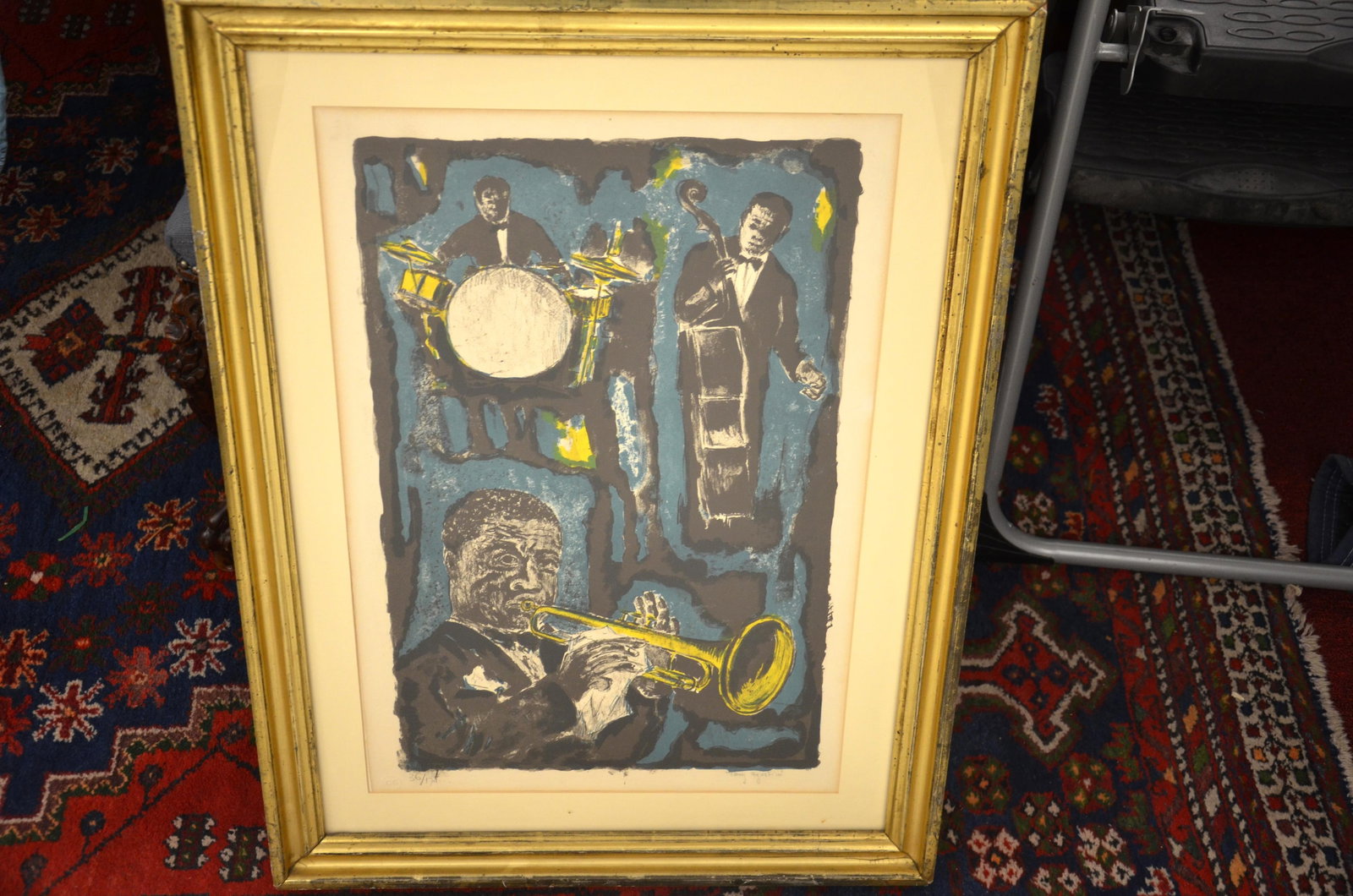 TONY AGOSTINI, (Italian / French 1916-1990). Louis Armstrong and the Jazz Band, circa 1960,: TONY AGOSTINIItalian / French, 1916-1990Louis Armstrong and the Jazz Band, circa 1960LithographLimited edition lithograph numbered 36 of an edition of 170. Pencil numbered and signed at base. Framed.