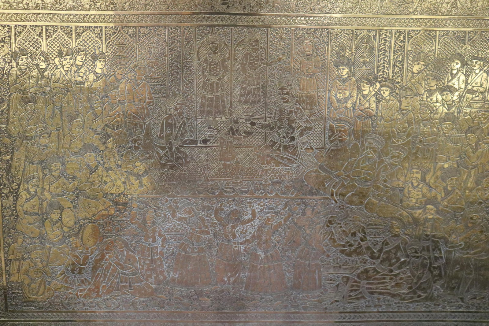 TWO VINTAGE INDIAN BRASS RECTANGULAR TRAYS - . - 5