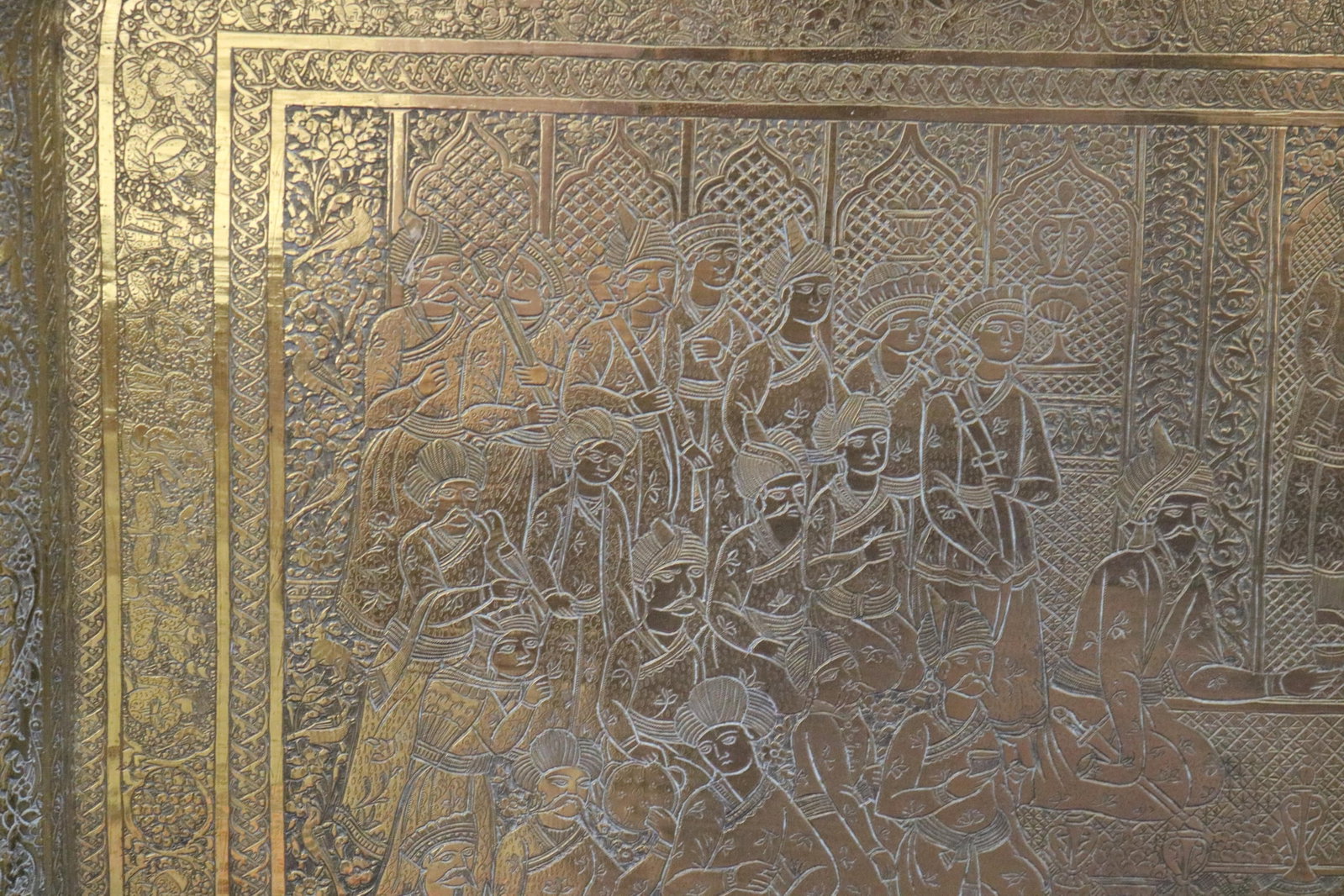 TWO VINTAGE INDIAN BRASS RECTANGULAR TRAYS - . - 7