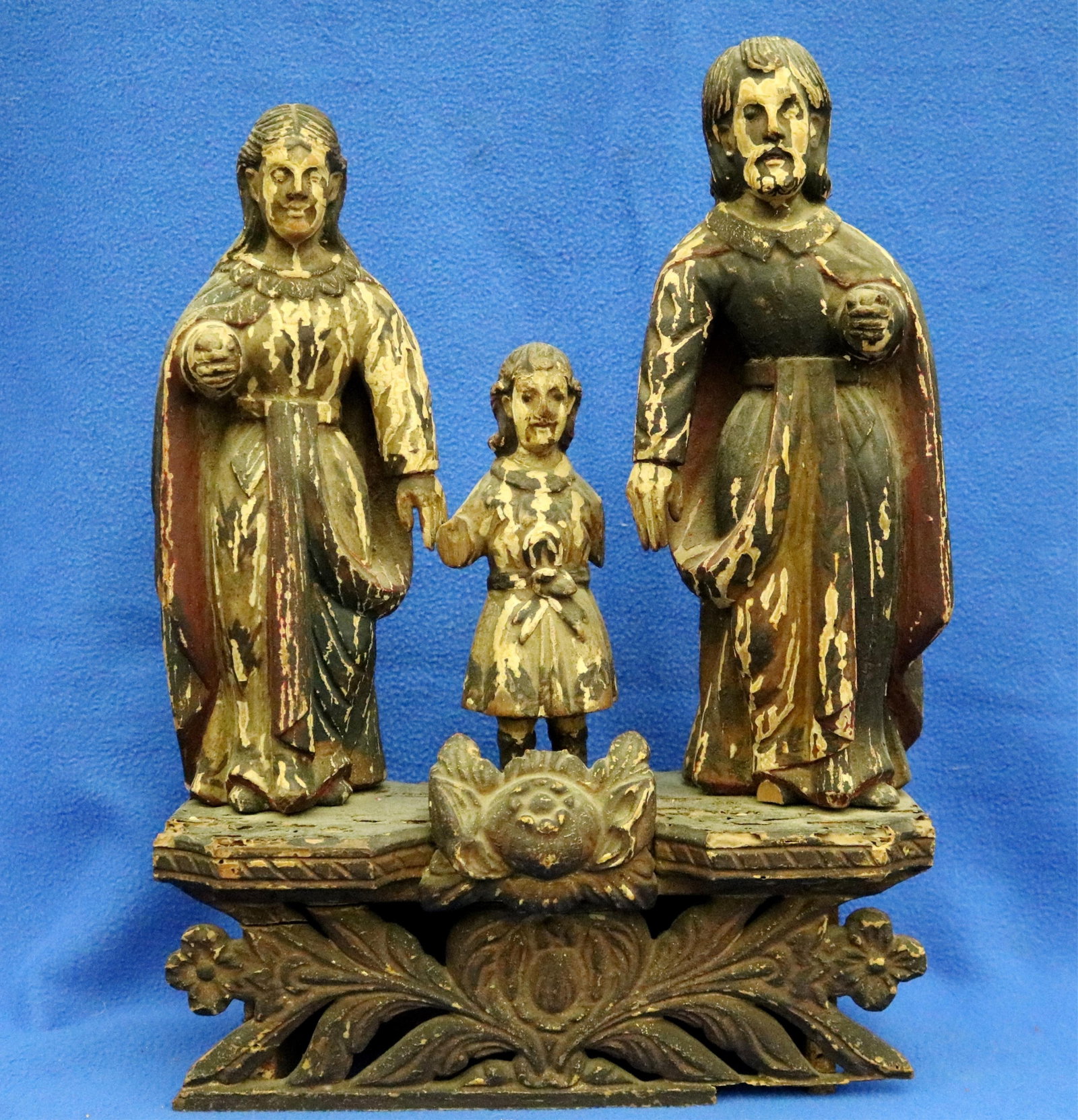 SANTOS TRILOGY OF THE HOLY FAMILY (SAGRADA FAMILIA) - Height: 16.5 inches; width: 12 inches. (1 of 17)