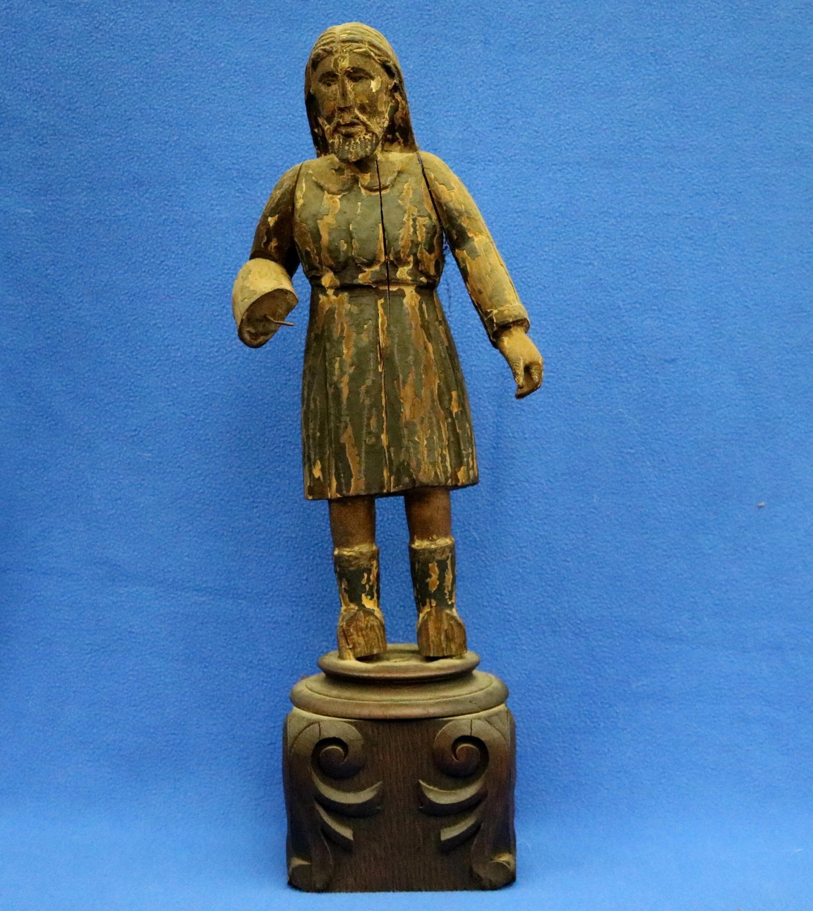 Polychromed Wooden Santo of Saint Isidore the Farmer - Height (including base): 15 inches. (1 of 15)
