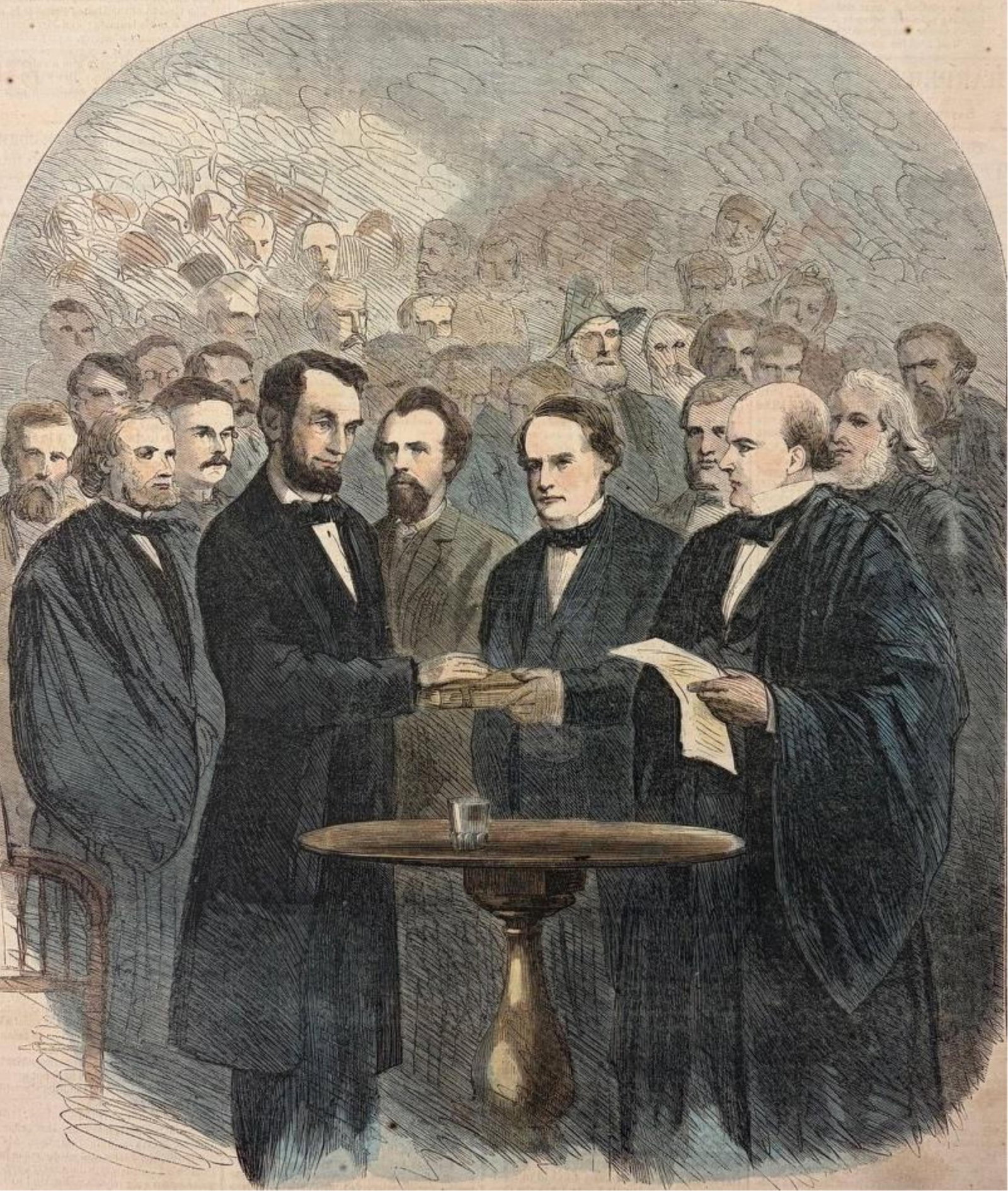 President Lincoln Taking the Oath at his Second Inauguration, March 18, 1865, illustration Harper's (1 of 10)