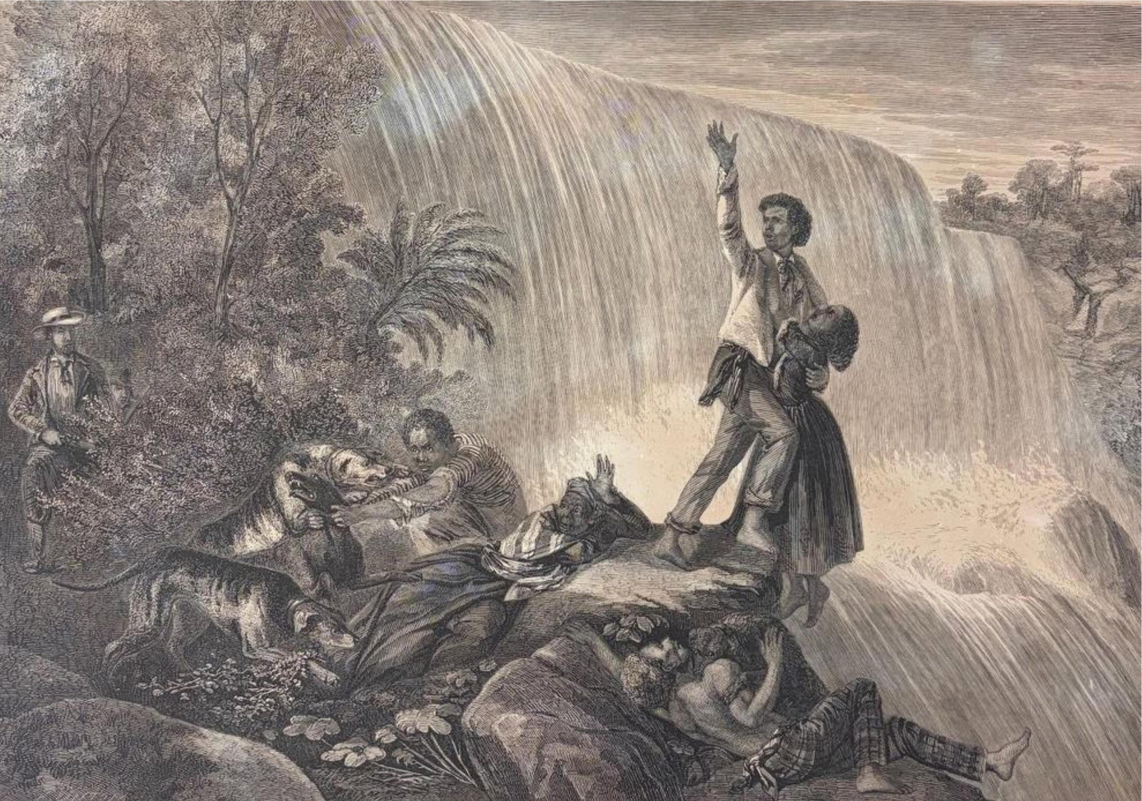 "La Chasse aux esclaves fugitifs" (Pursuit of Fugitive Slaves) is associated with the French painter (1 of 12)