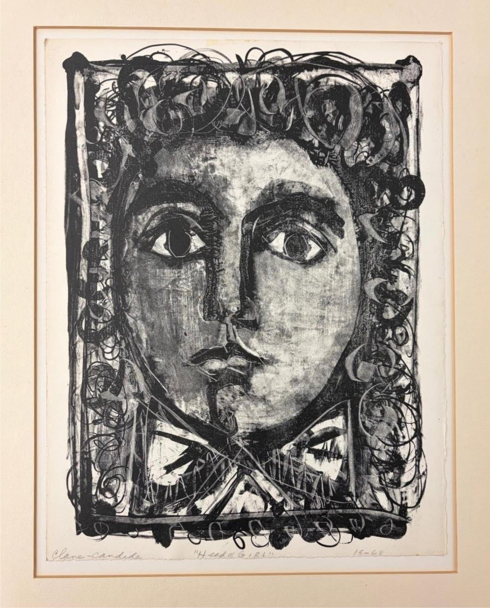 ANTONI CLAVE (Spanish, 1913 ? 2005). Head of a Girl, circa 1948, Lithograph (1 of 11)