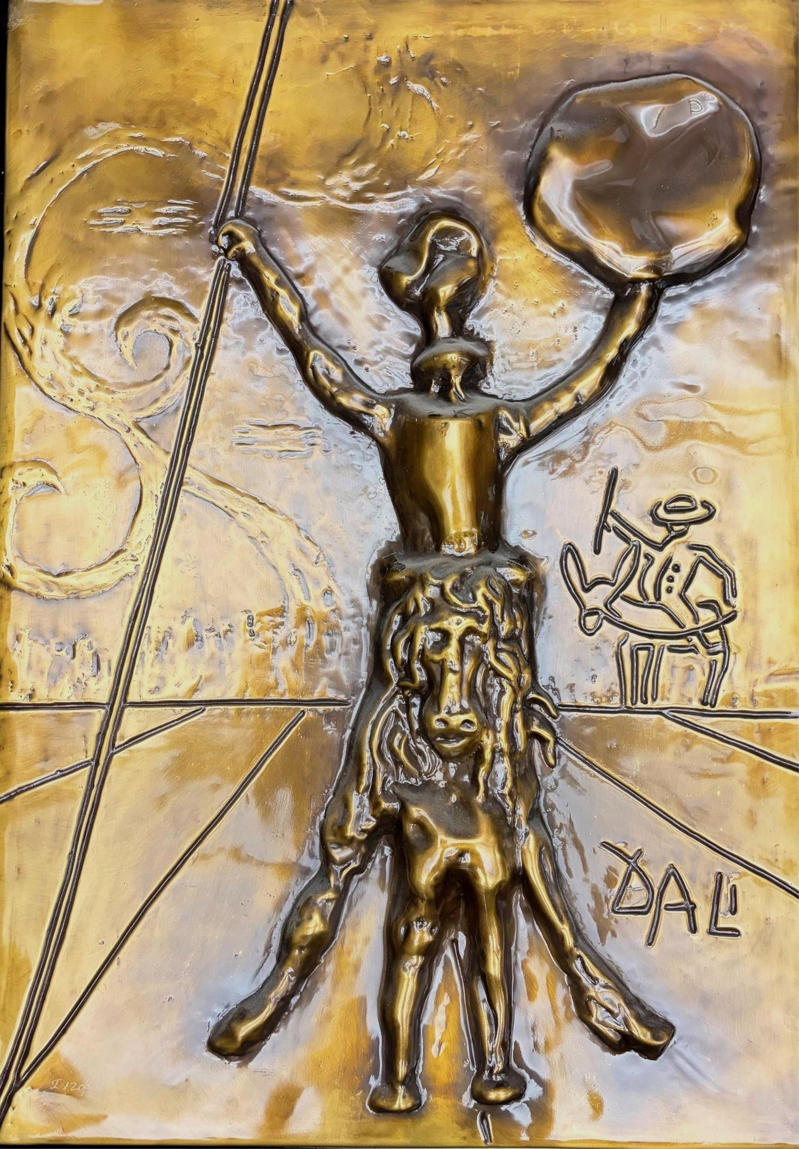 SALVADOR DALI (Spanish, 1904-1989). Don Quixote, Bronze Bas-Relief, 1979, bronze bas relief, Bas (1 of 16)