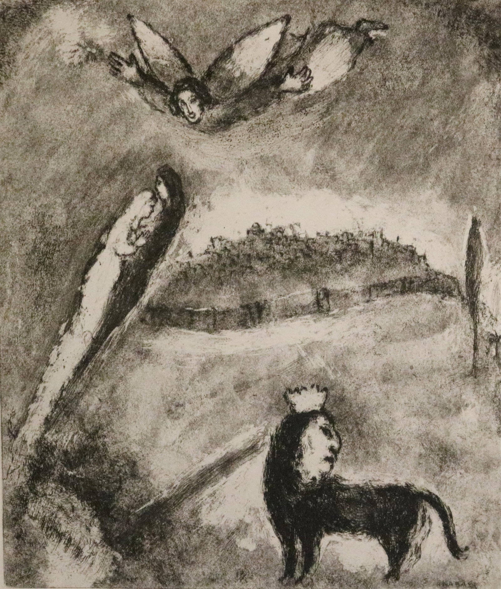 MARC CHAGALL (Russian-French, 1887?1985,). Salute to Jerusalem (from the Bible Series), 1956, (1 of 17)